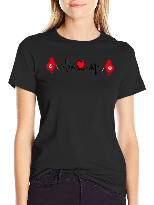 Tunisia Heartbeat T-Shirt - Tunisian Flag Love