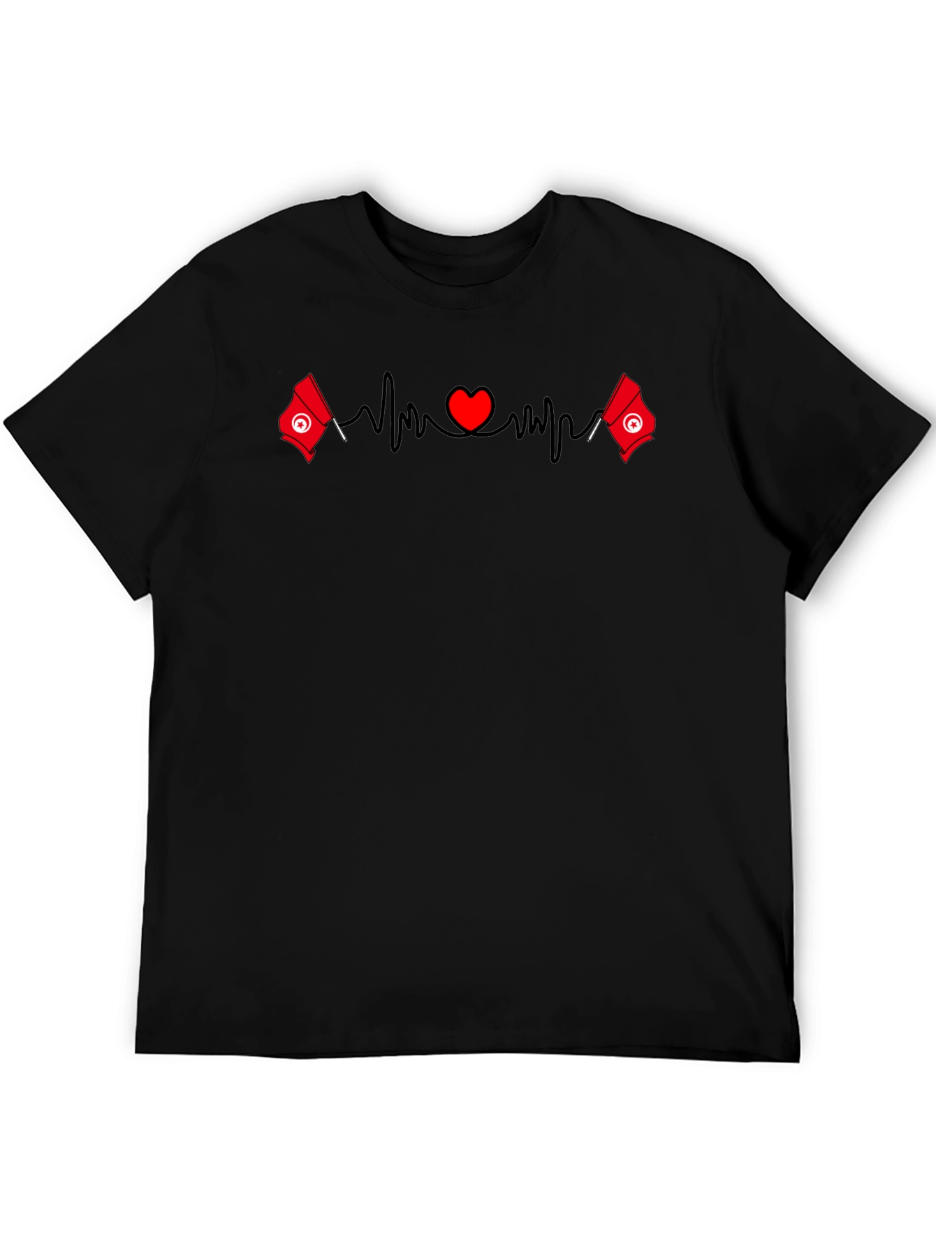 Tunisia Heartbeat T-Shirt - Tunisian Flag Love