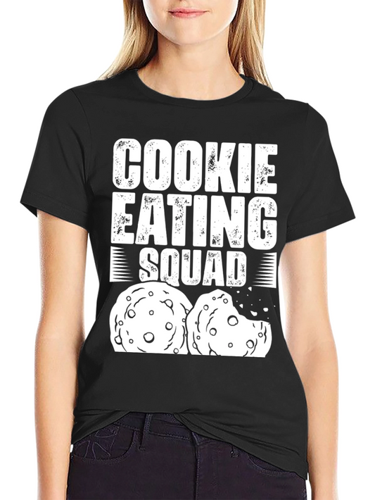 Cookie Eating Squad Graphic T-Shirt - Fun Dessert Lover Tee