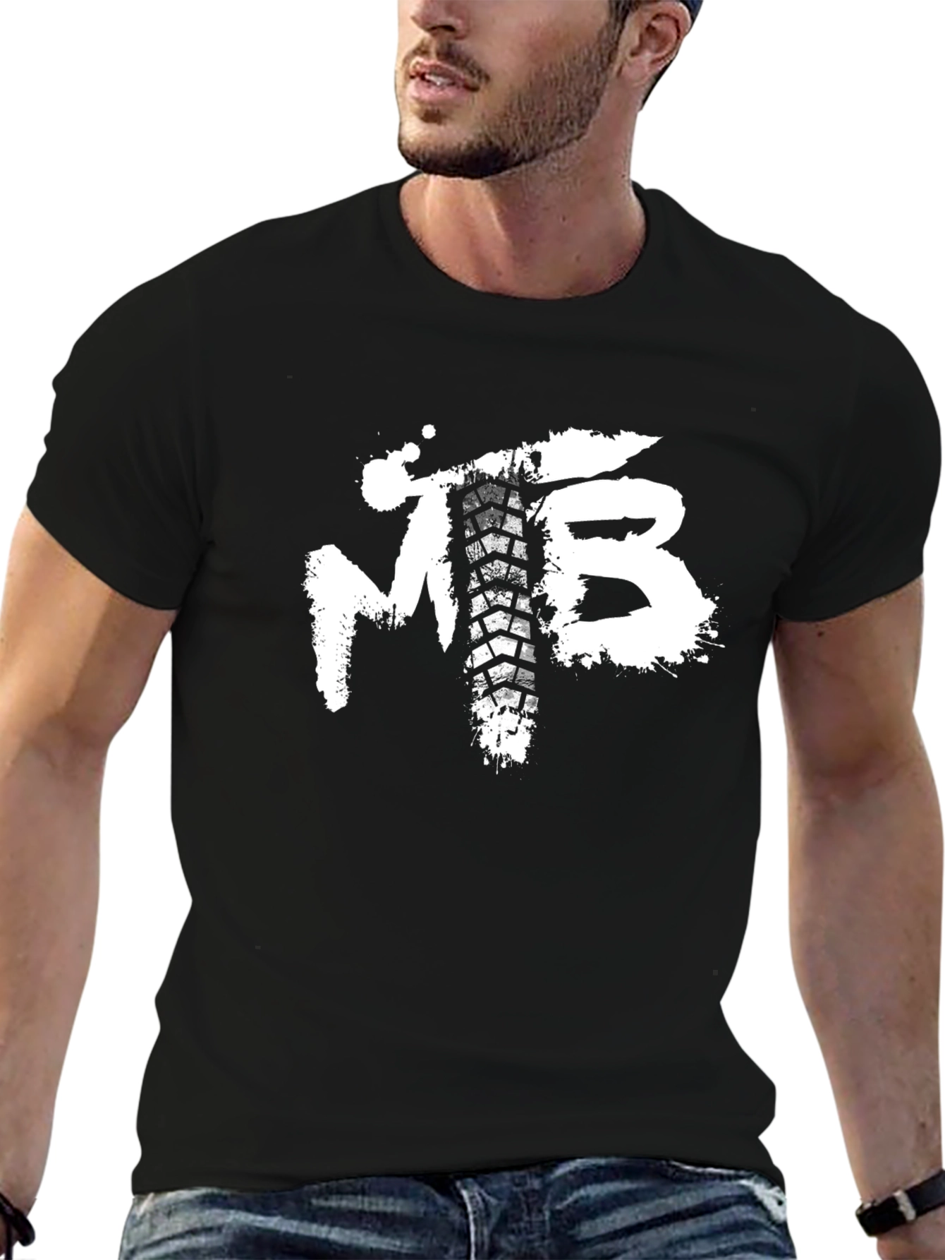 MTB Tire Track T-Shirt - Black
