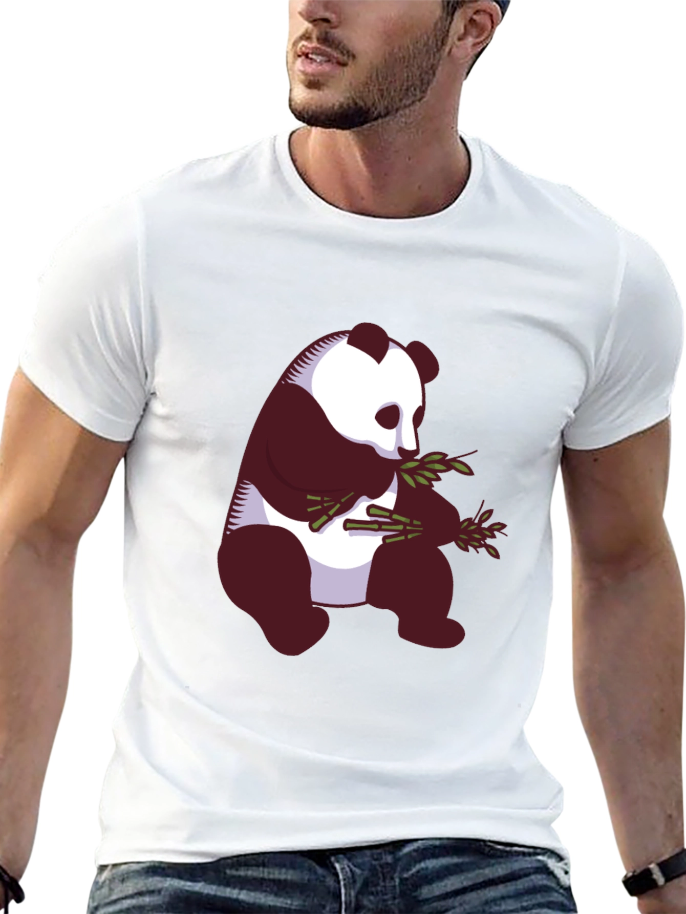 Panda Graphic Tee - Black Cotton Blend