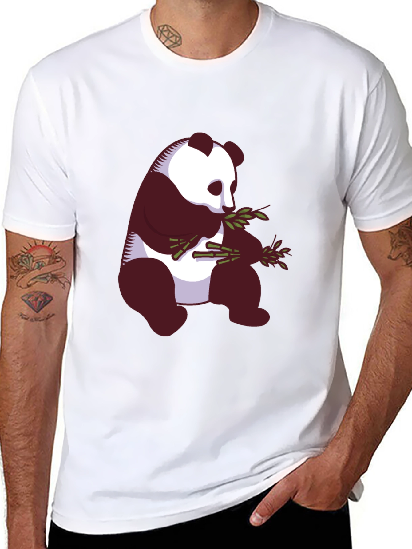 Panda Graphic Tee - Black Cotton Blend