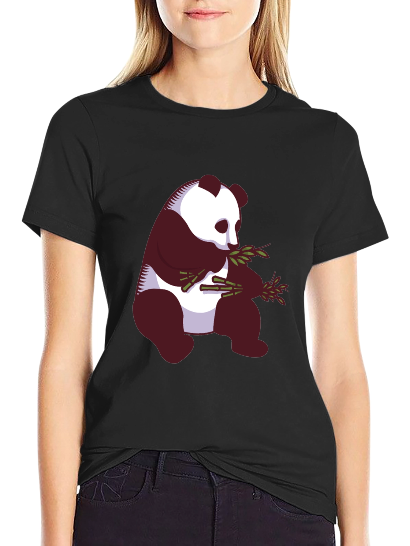 Panda Graphic Tee - Black Cotton Blend