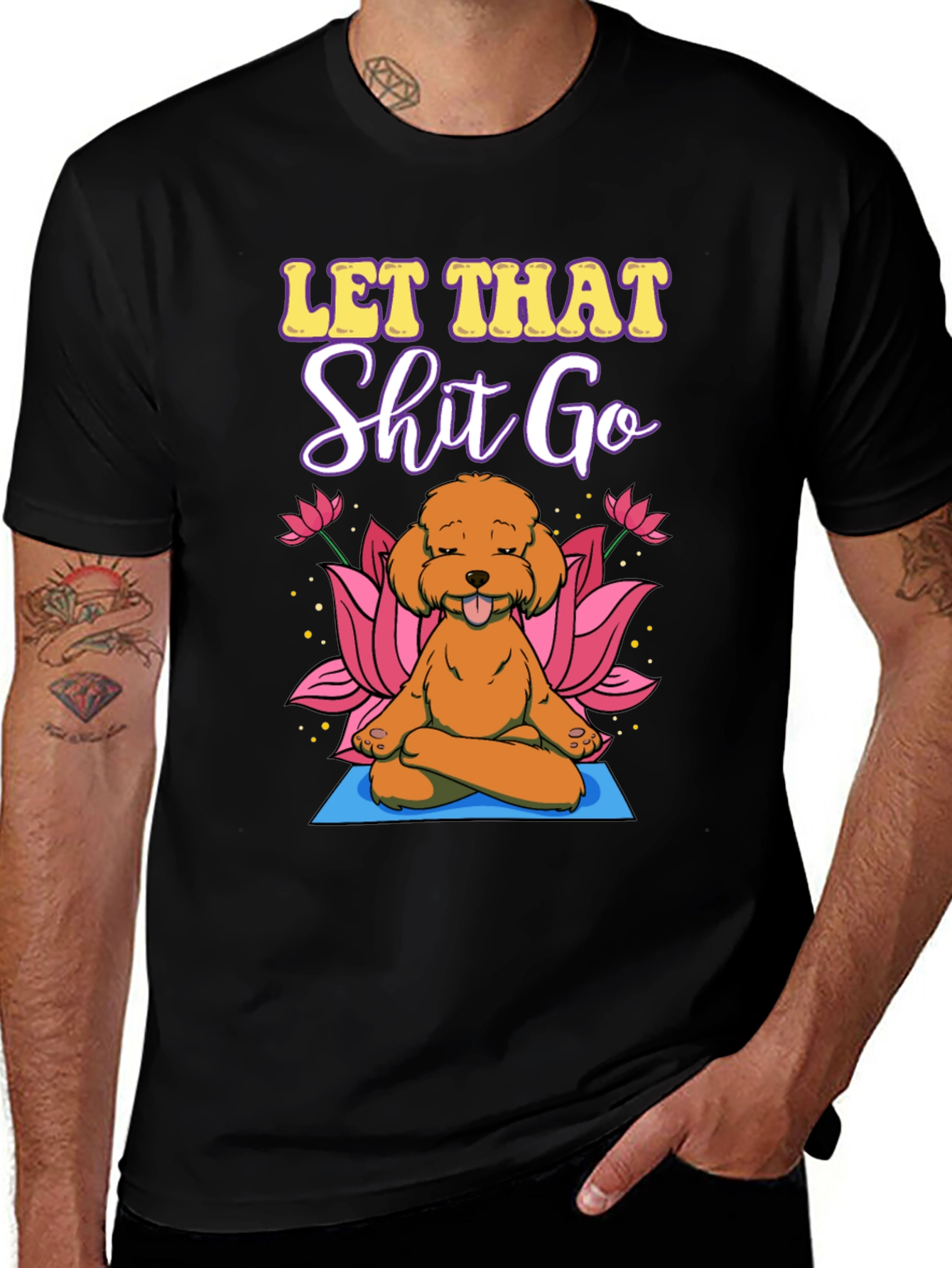 Let That Go Yoga Dog T-Shirt