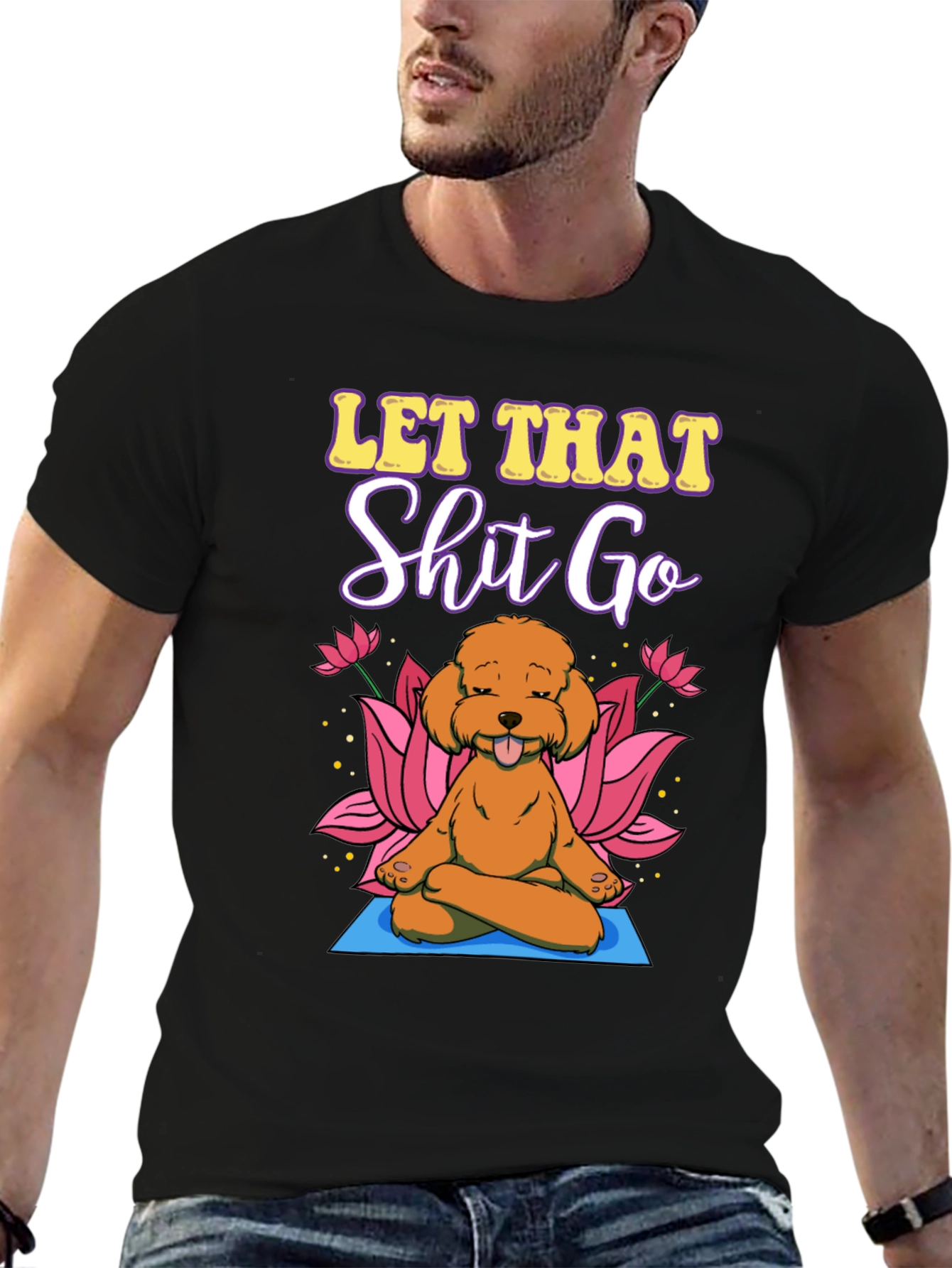 Let That Go Yoga Dog T-Shirt
