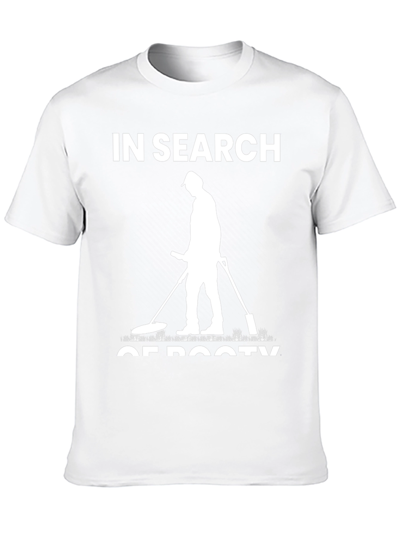 In Search of Booty Black T-Shirt Metal Detecting
