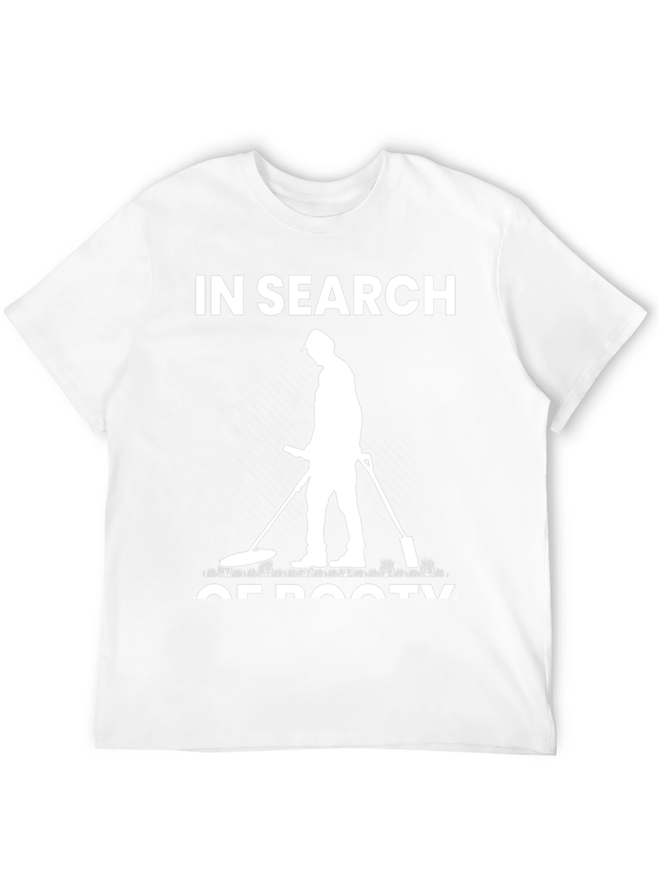 In Search of Booty Black T-Shirt Metal Detecting