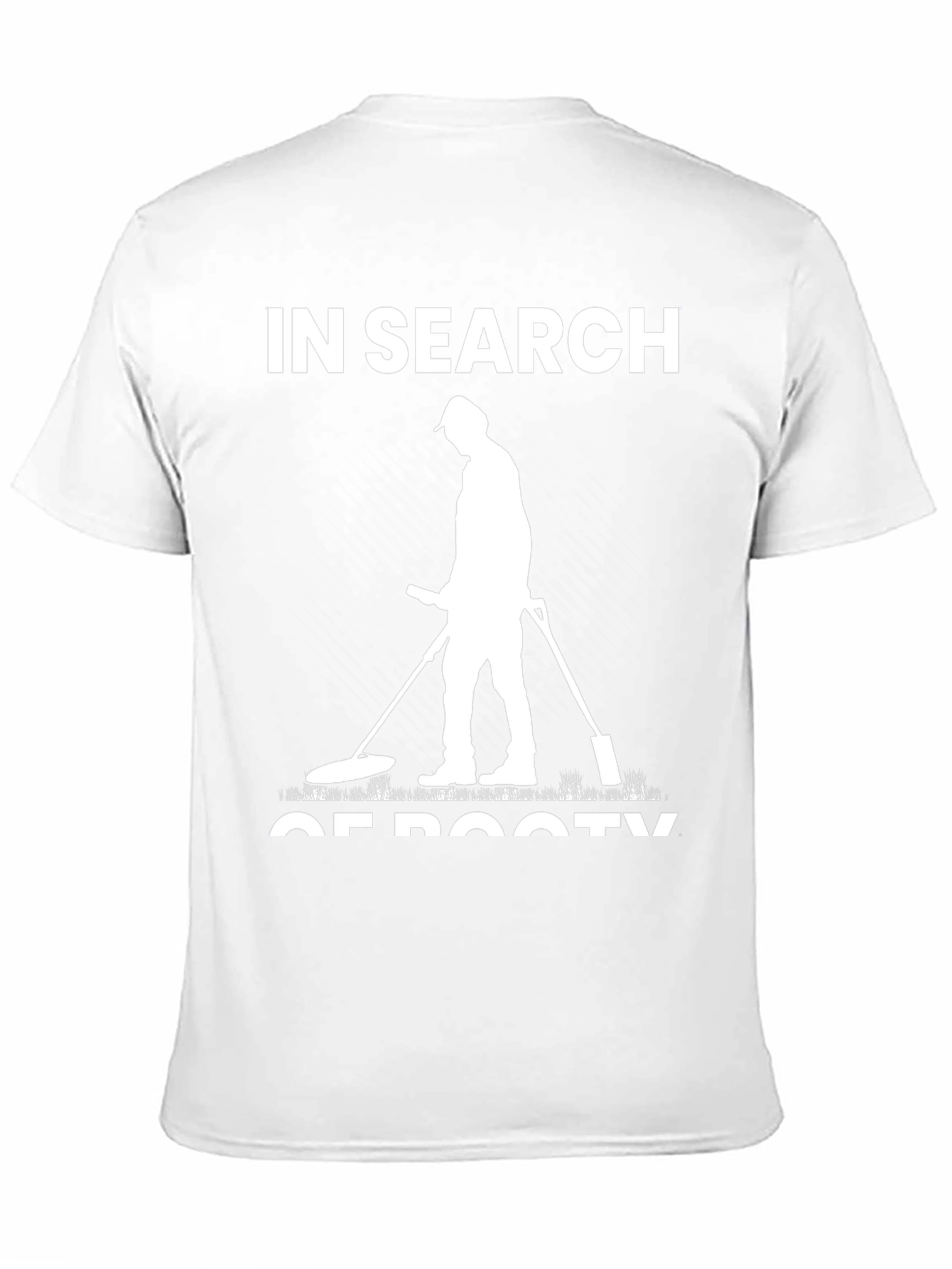 In Search of Booty Black T-Shirt Metal Detecting