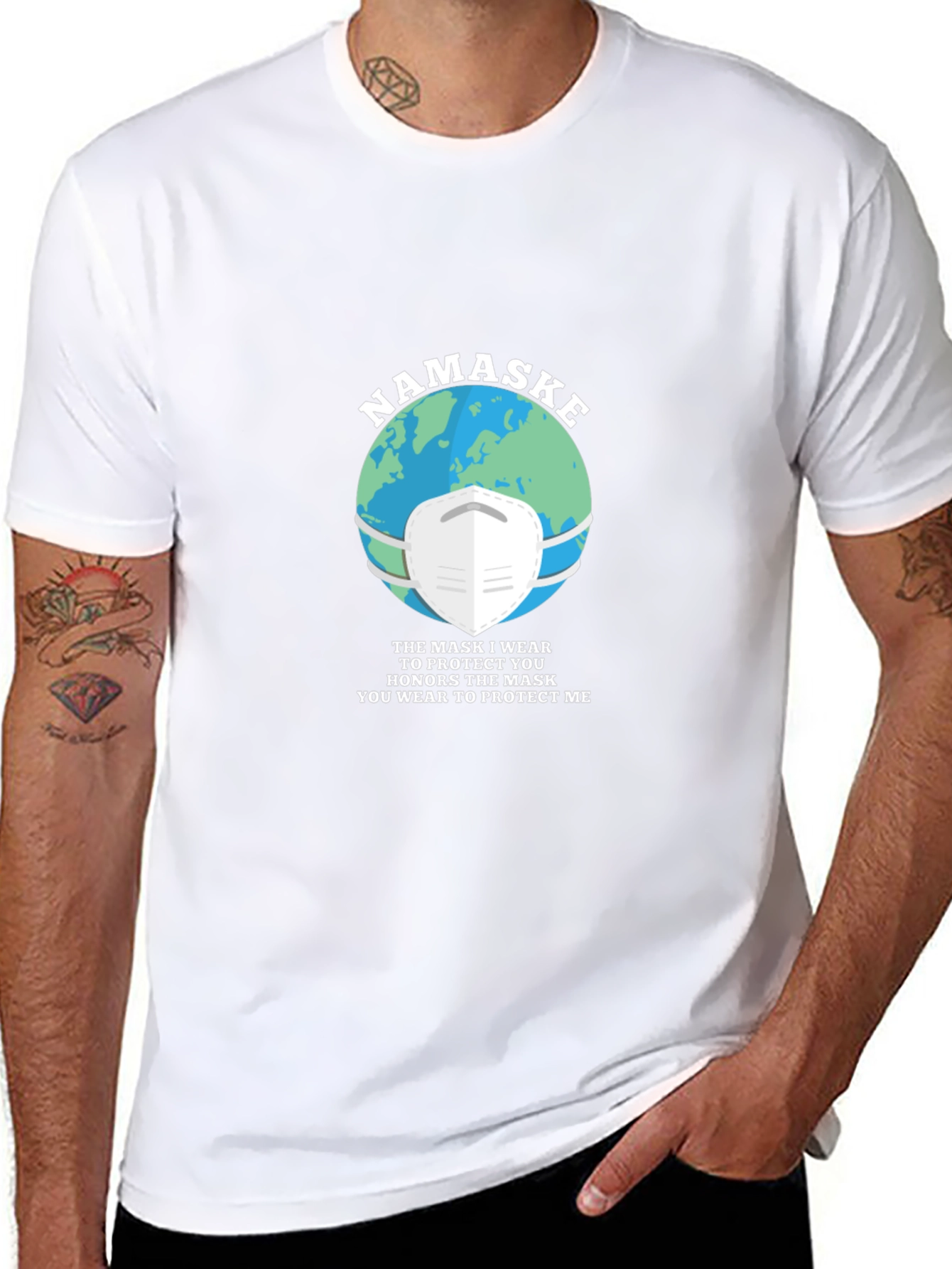 Namaste Earth Mask Graphic T-Shirt