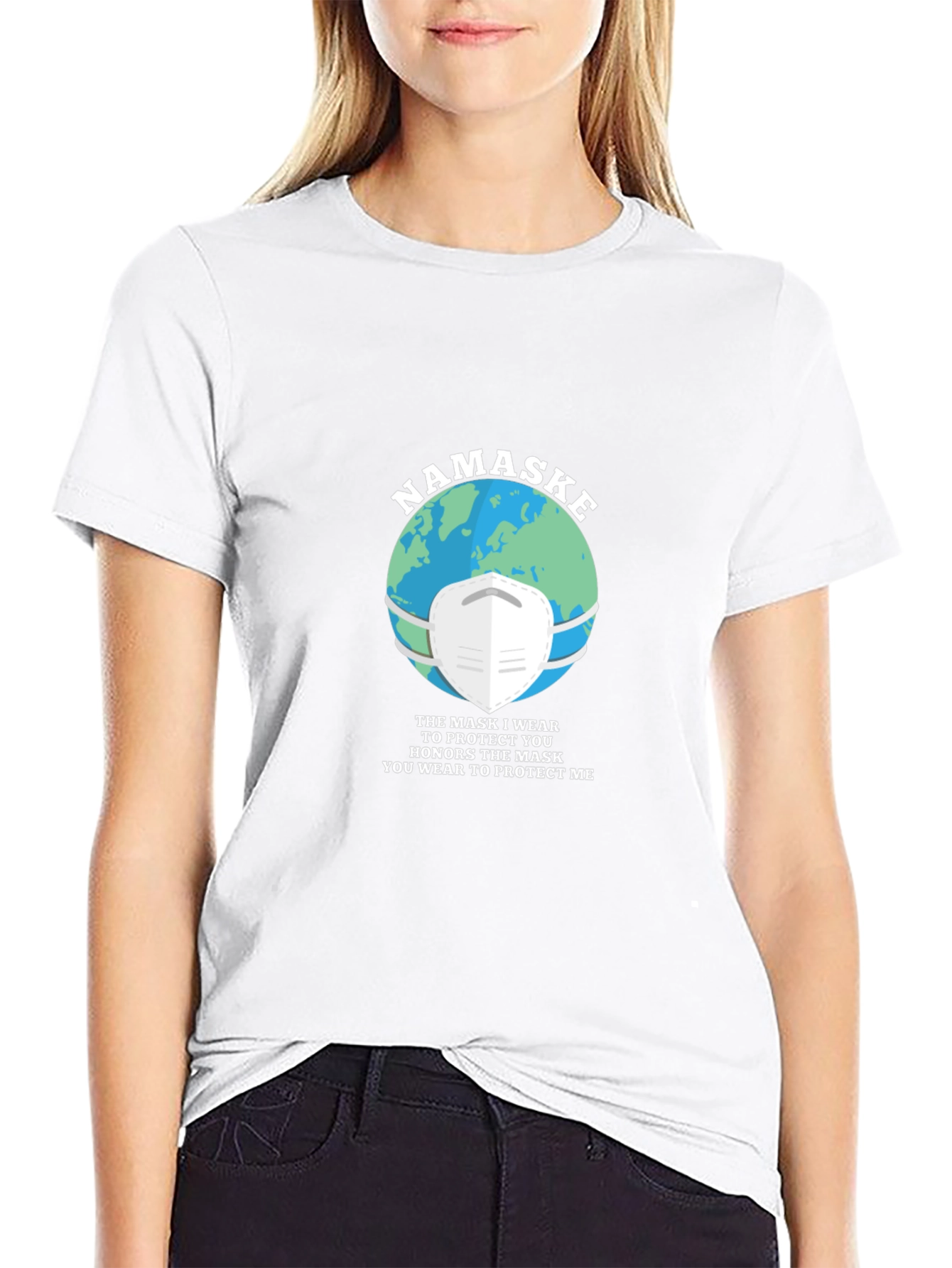 Namaste Earth Mask Graphic T-Shirt