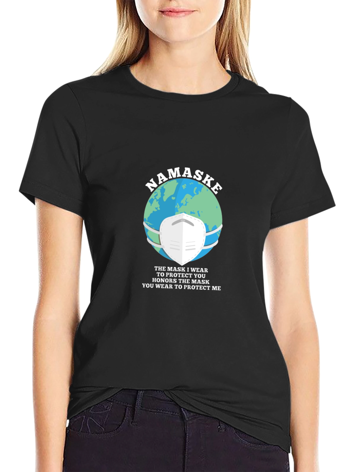 Namaste Earth Mask Graphic T-Shirt