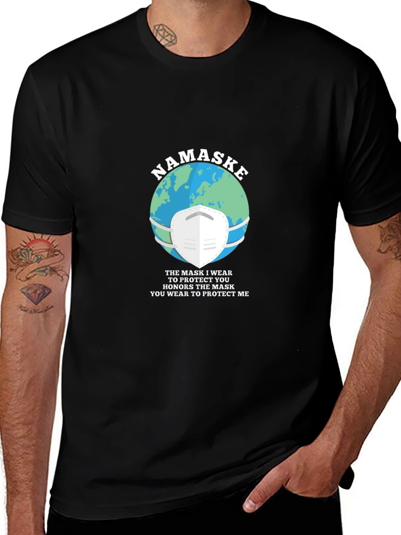 Namaste Earth Mask Graphic T-Shirt