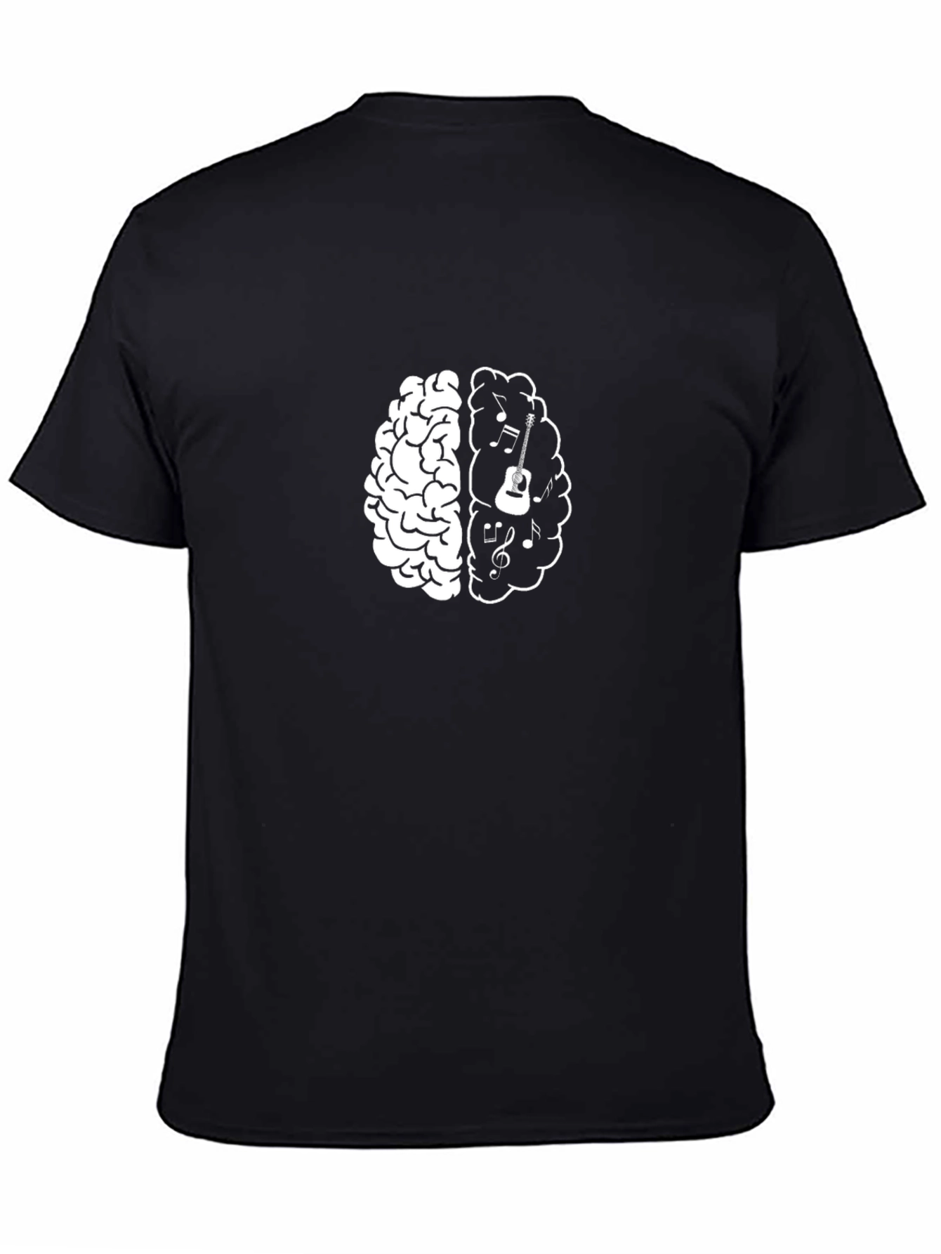 Music Brain Graphic Tee - Black Cotton T-Shirt