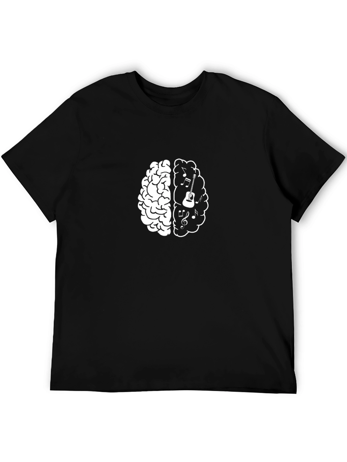 Music Brain Graphic Tee - Black Cotton T-Shirt