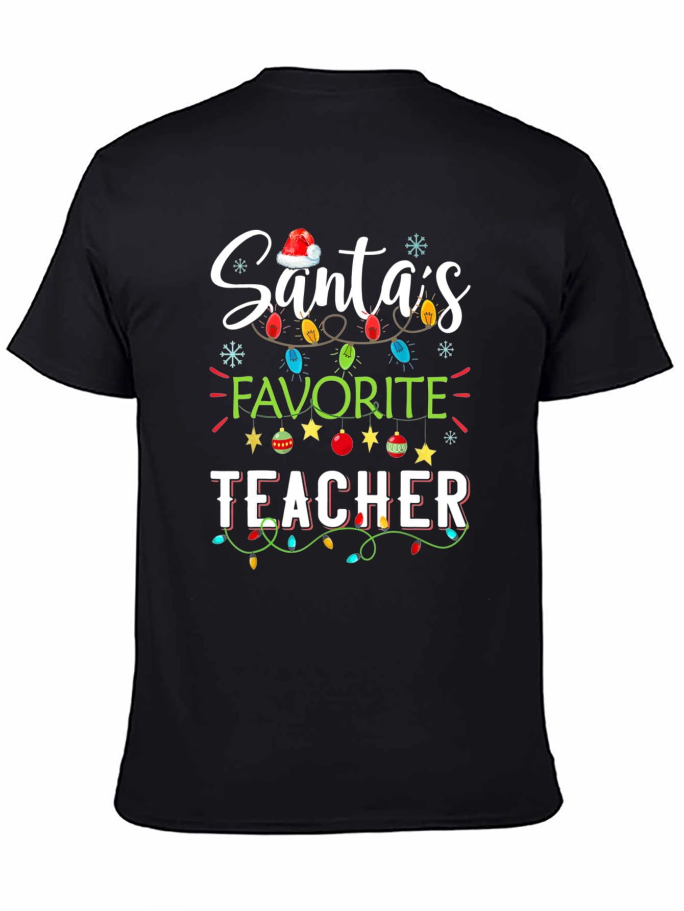 Santas Favorite Teacher Christmas T-Shirt