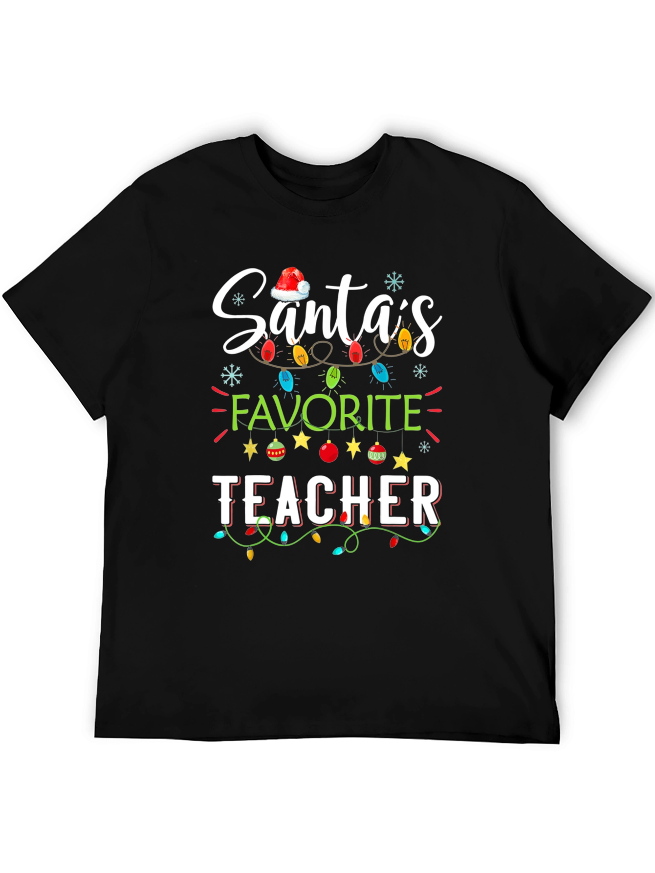 Santas Favorite Teacher Christmas T-Shirt