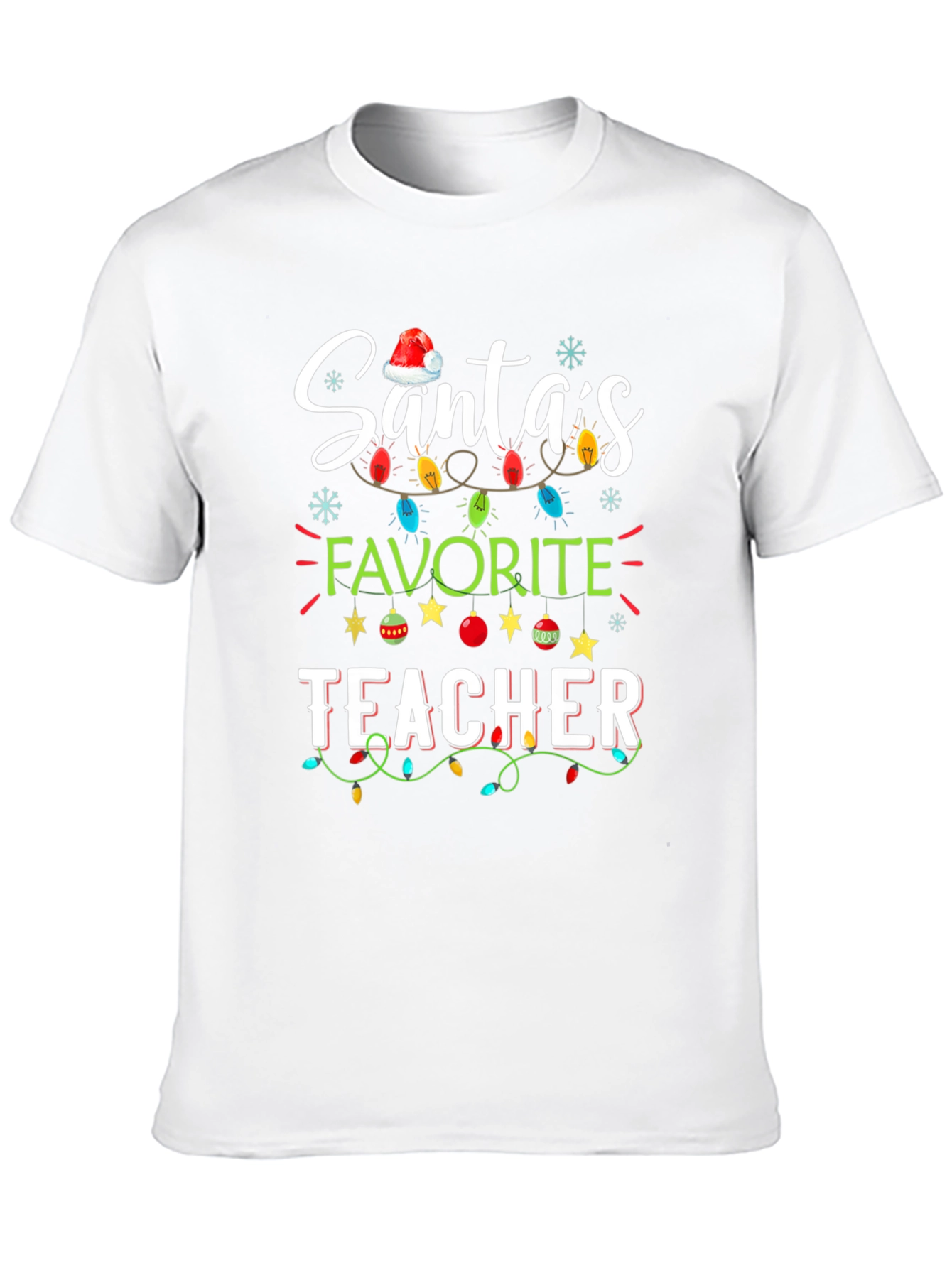 Santas Favorite Teacher Christmas T-Shirt