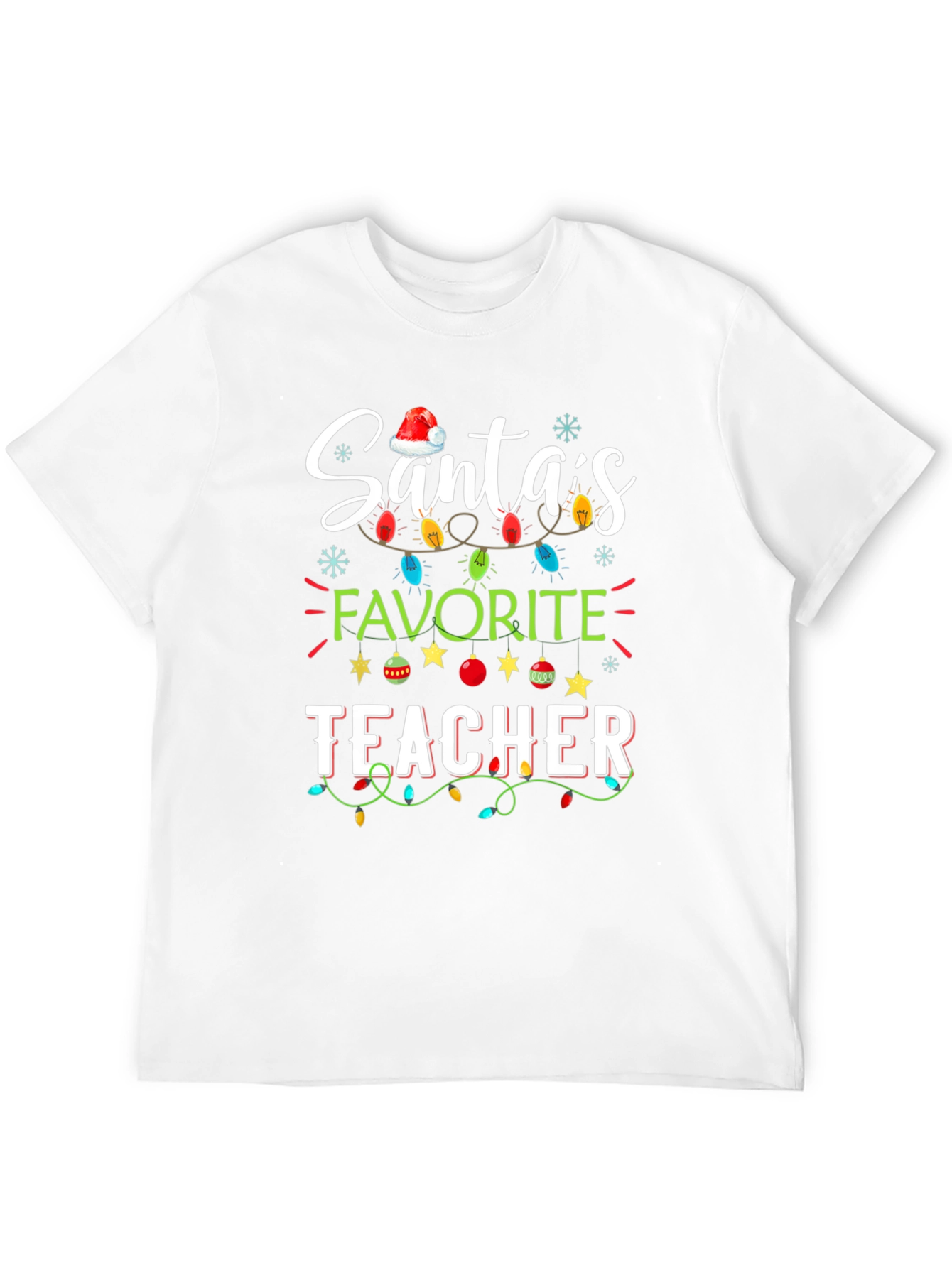Santas Favorite Teacher Christmas T-Shirt