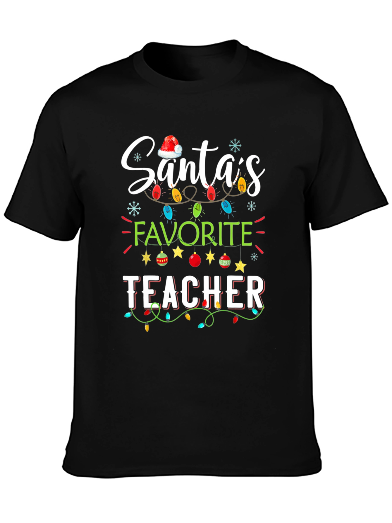 Santas Favorite Teacher Christmas T-Shirt