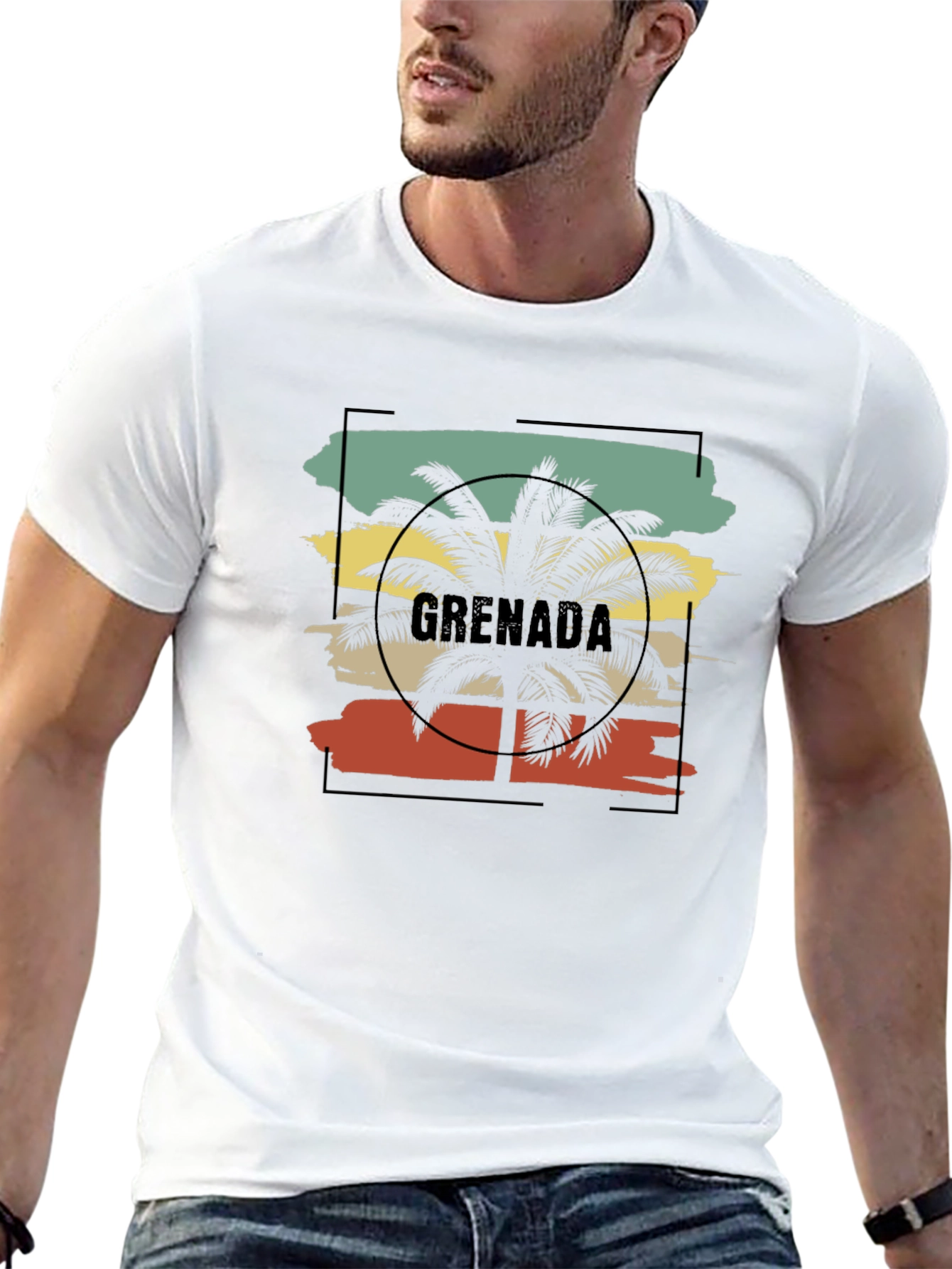 Grenada Palm Tree Black T-Shirt