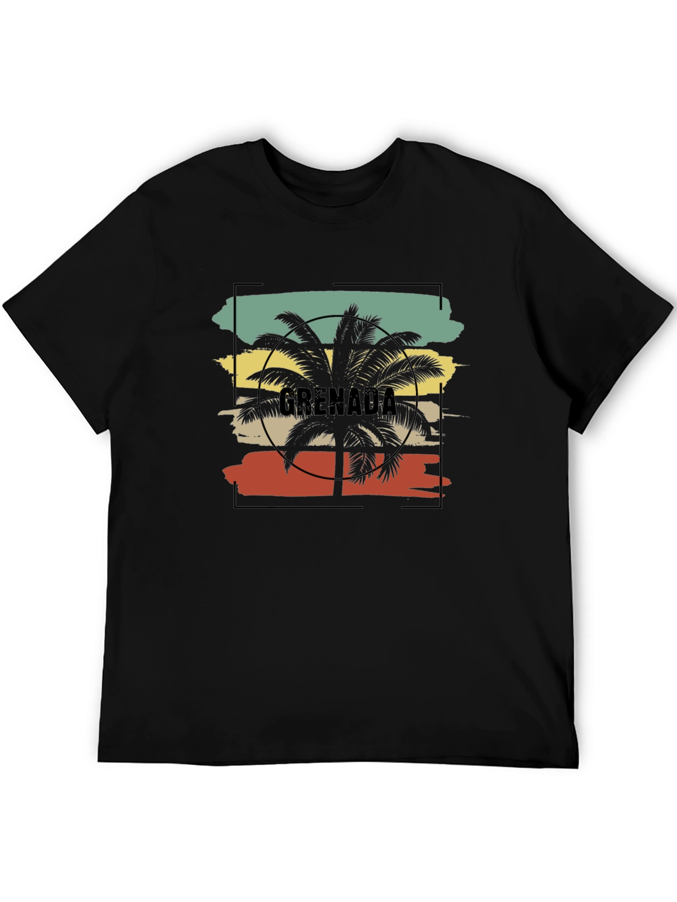 Grenada Palm Tree Black T-Shirt
