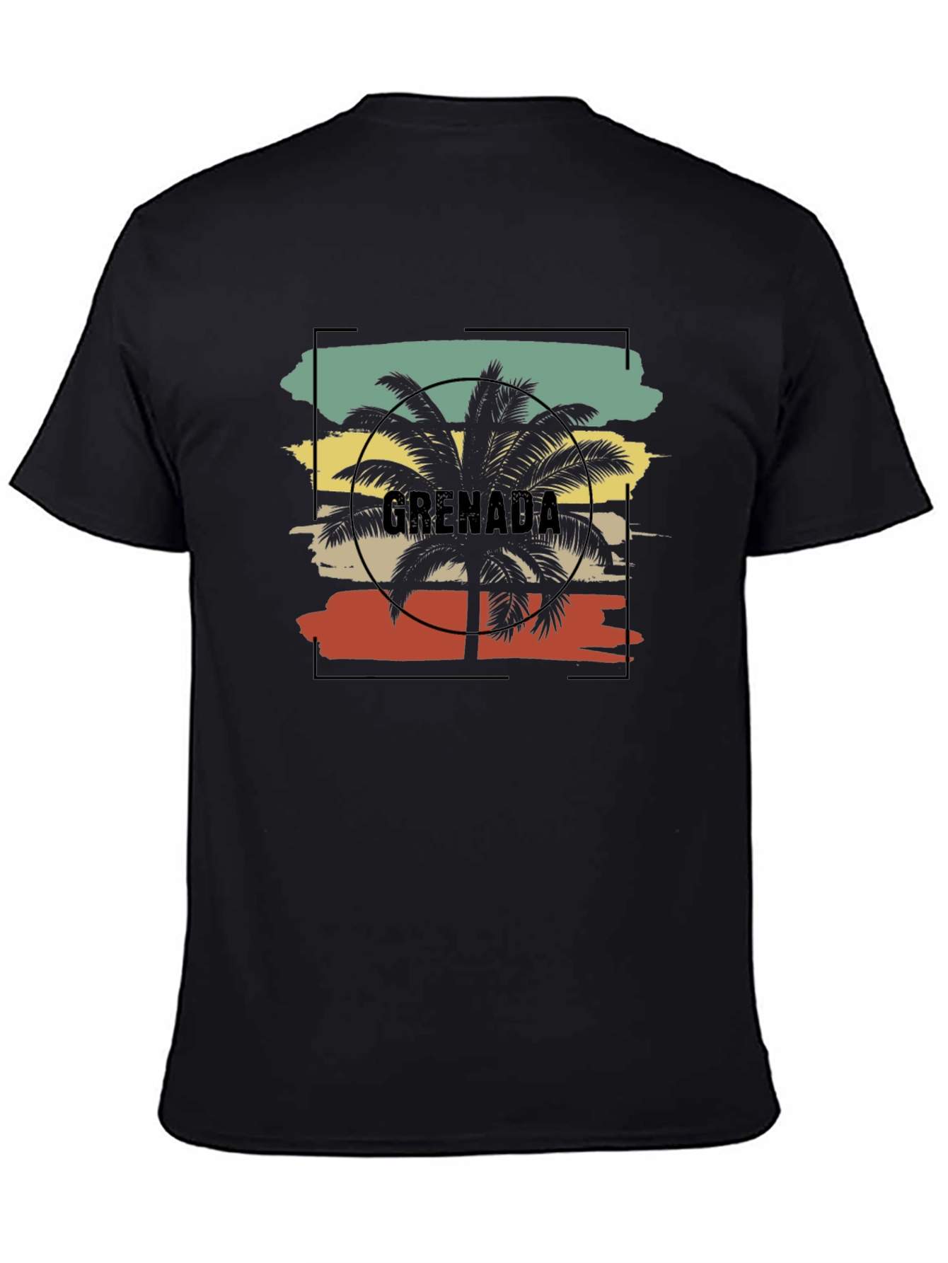 Grenada Palm Tree Black T-Shirt
