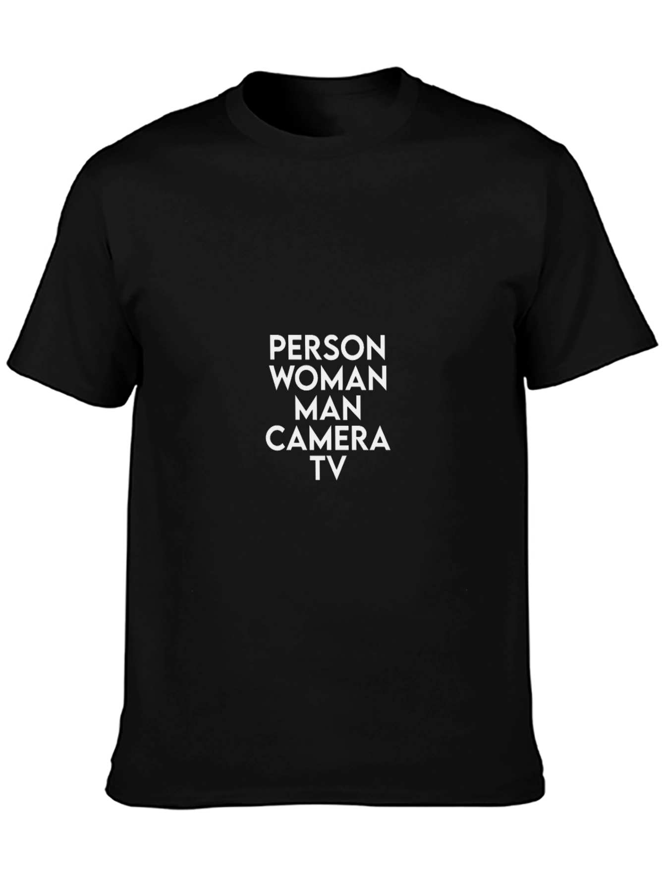 Person Woman Man Camera TV Black T-Shirt