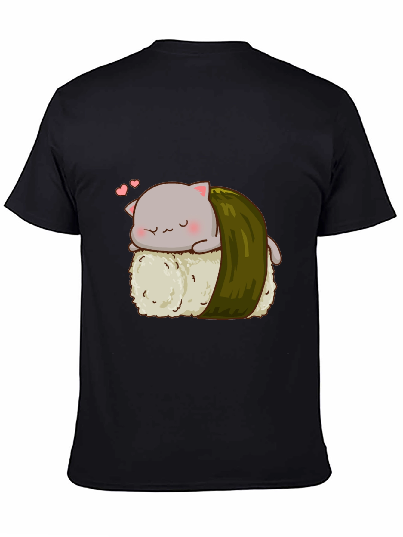 Sushi Cat Black T-Shirt
