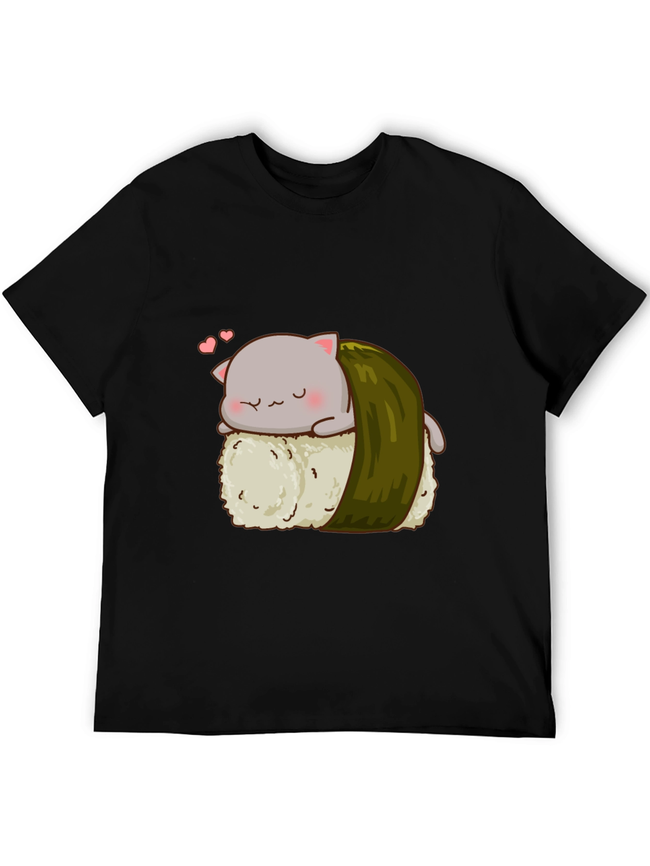 Sushi Cat Black T-Shirt