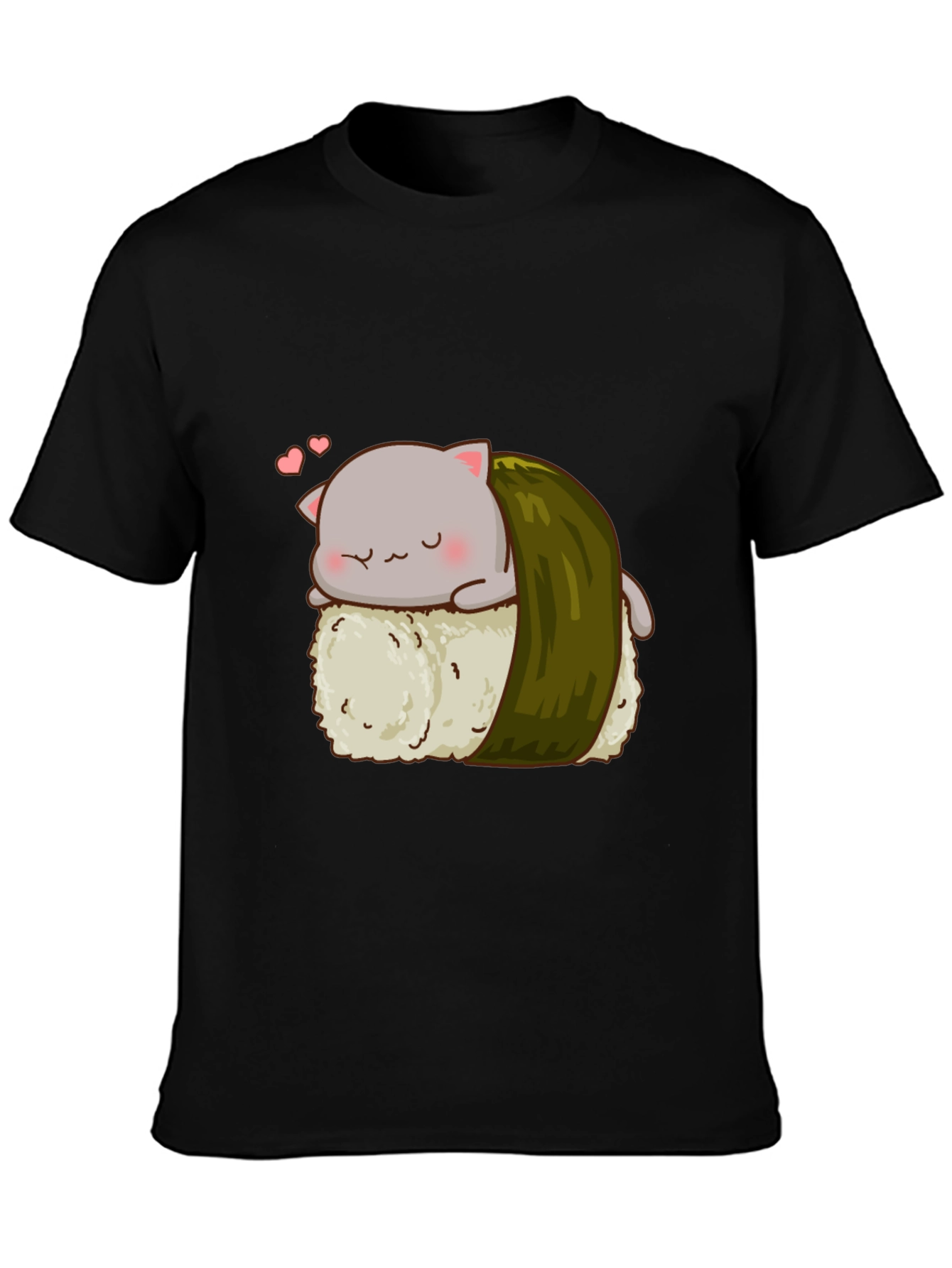 Sushi Cat Black T-Shirt