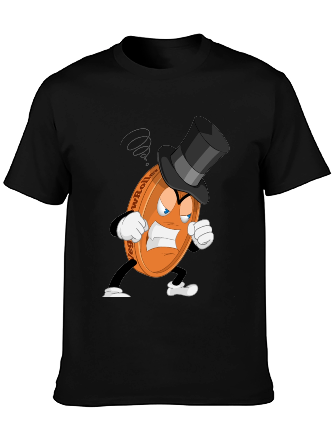 Angry Low Roller Cartoon Black T-shirt