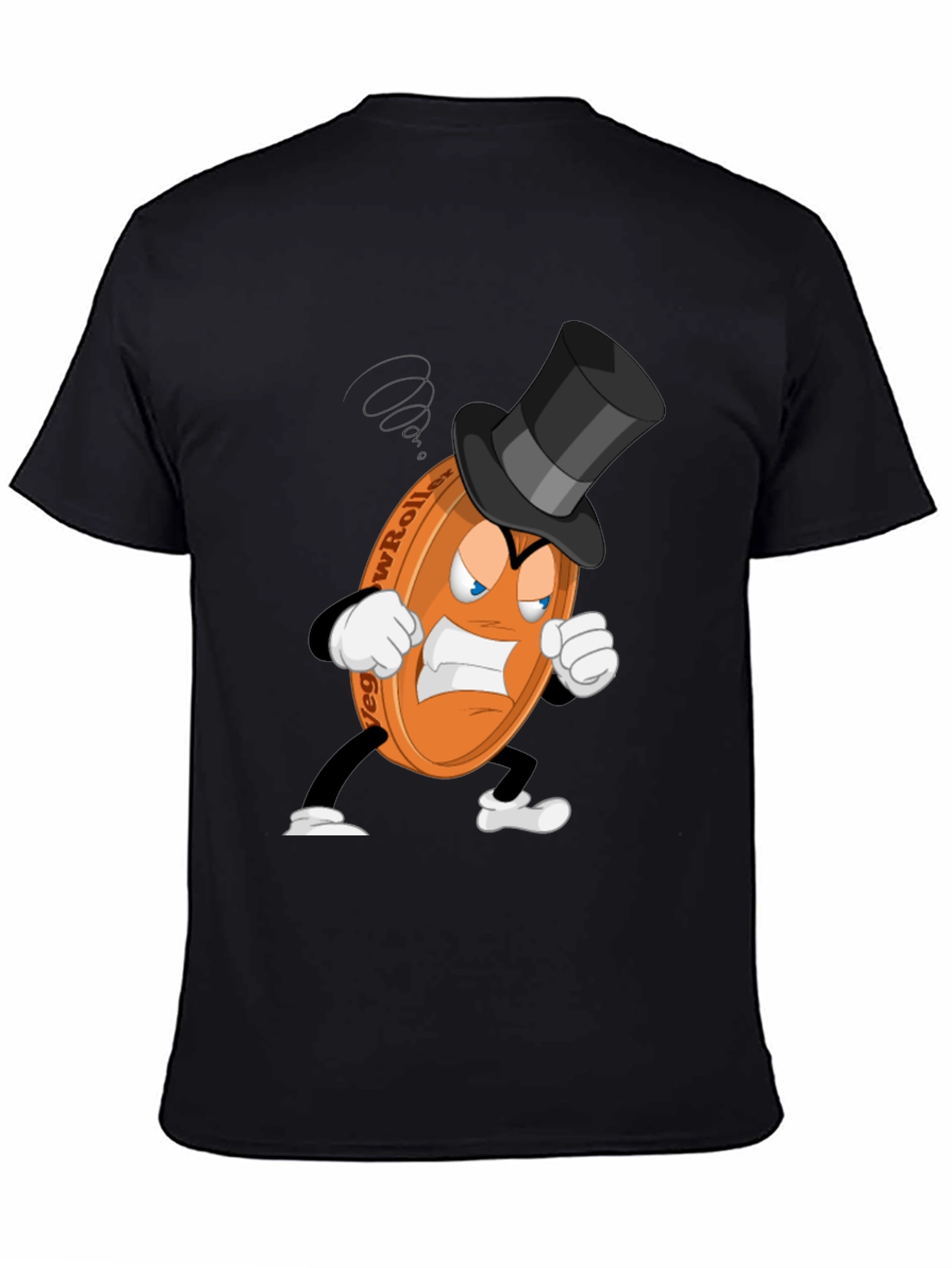 Angry Low Roller Cartoon Black T-shirt