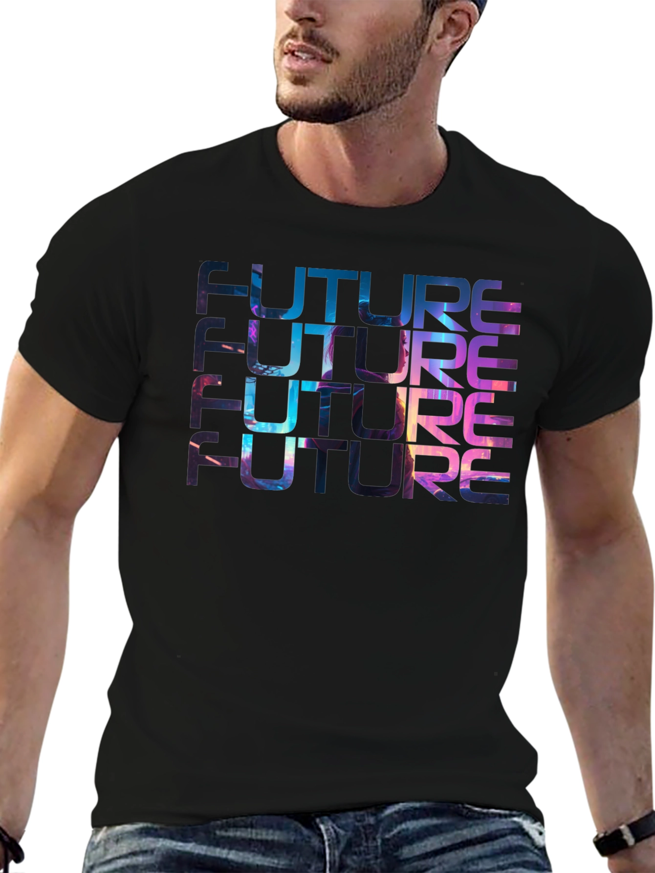 Future Graphic Tee - Galaxy Print
