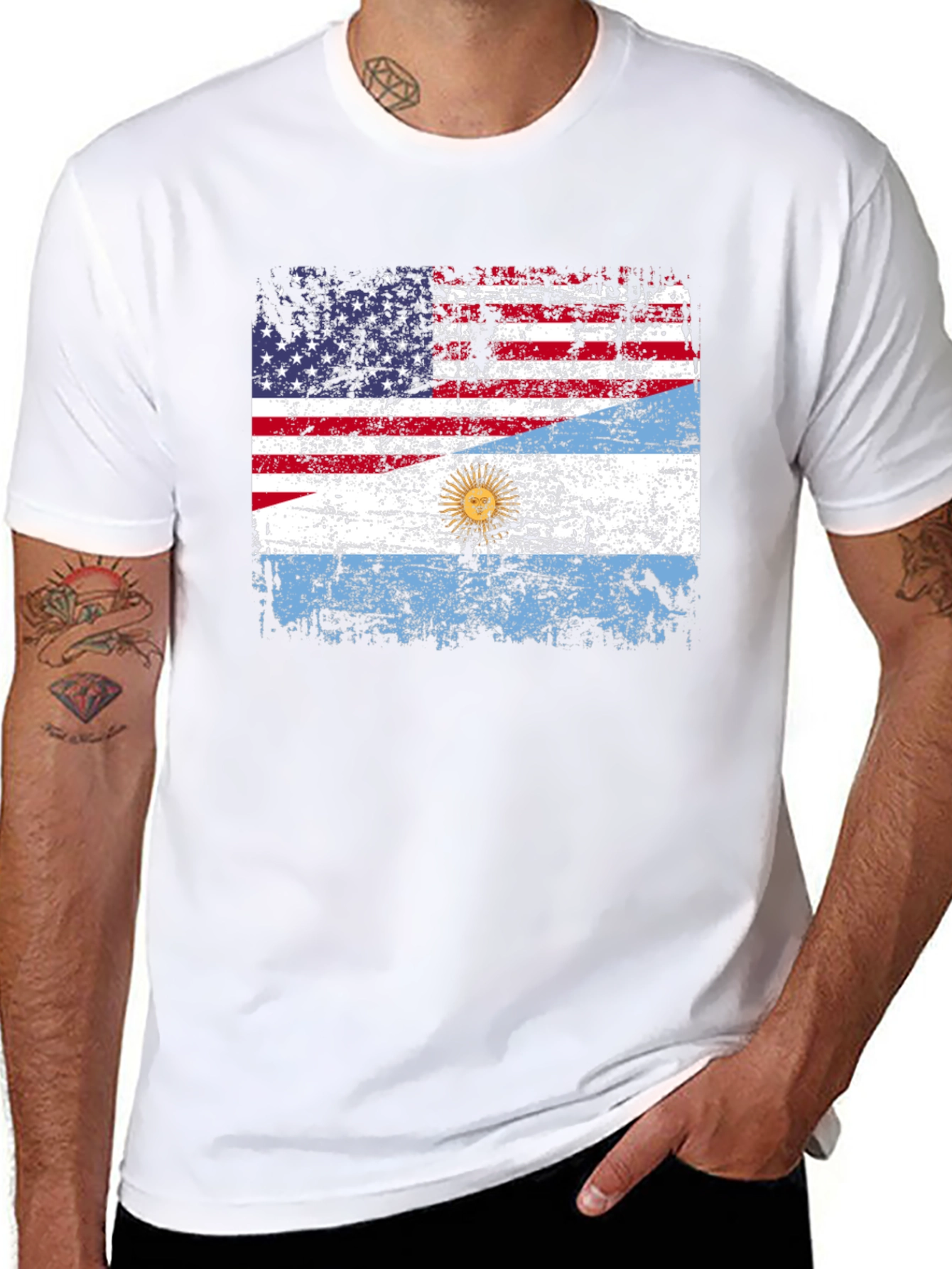 Argentina USA Flag T-Shirt