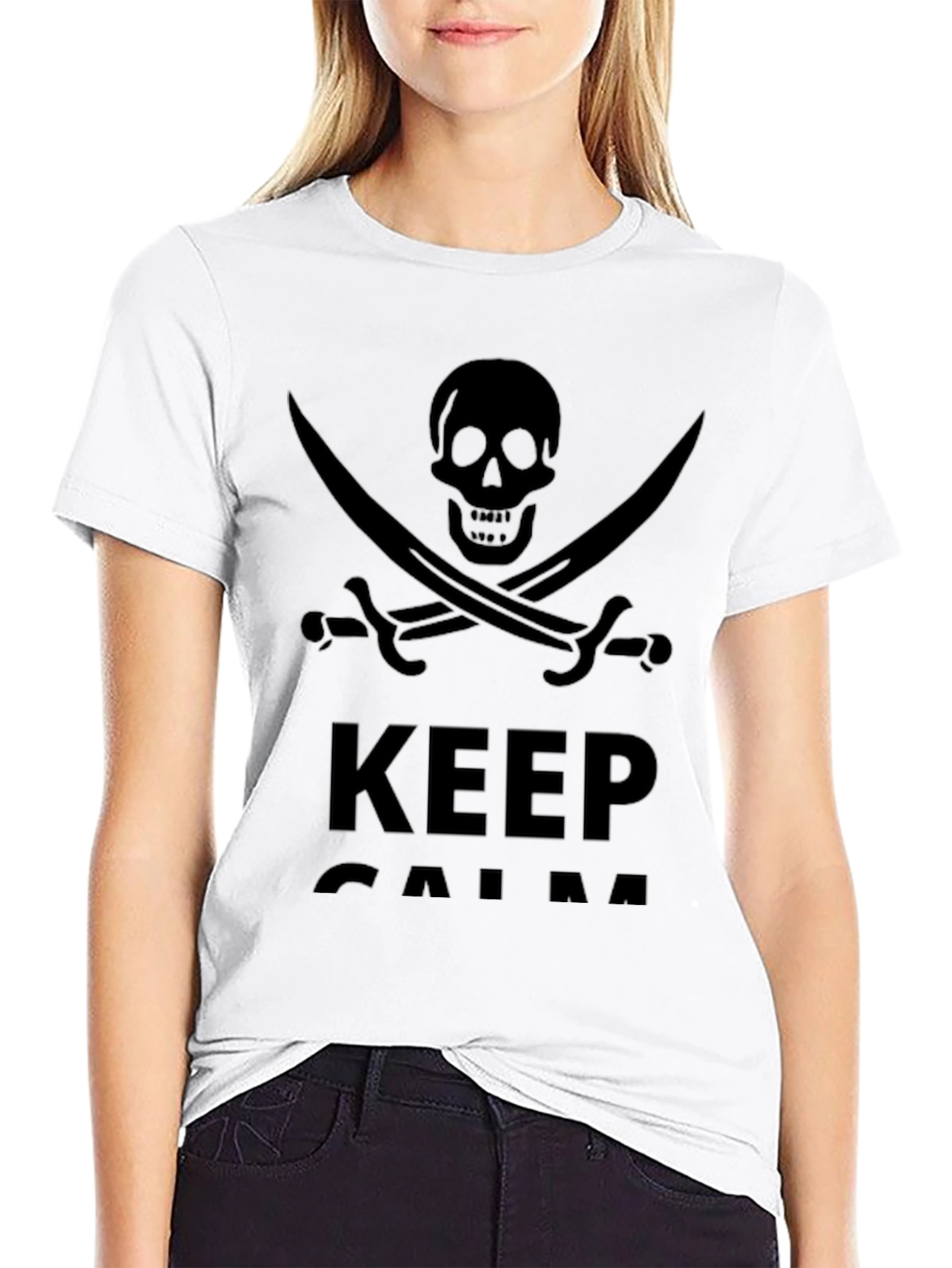 Skull & Swords Graphic Print Black T-Shirt