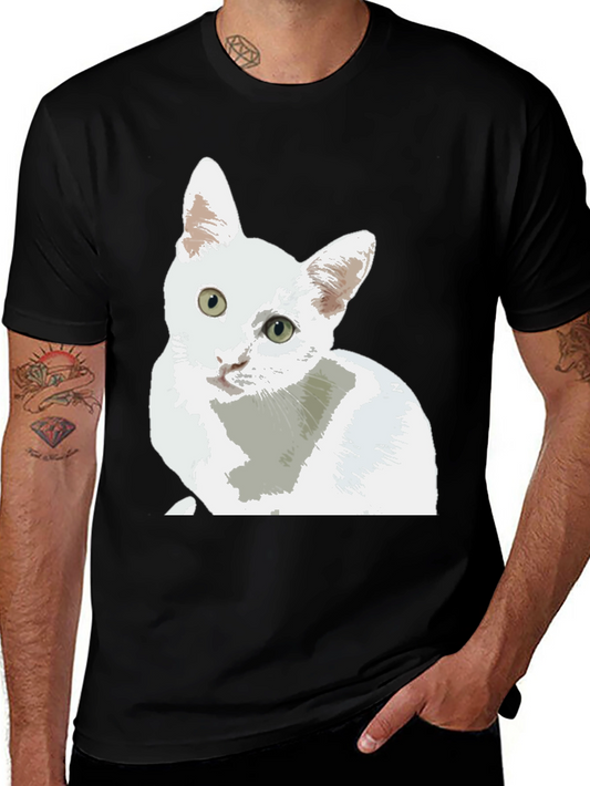Cat Lover T-Shirt - Cute White Cat Design