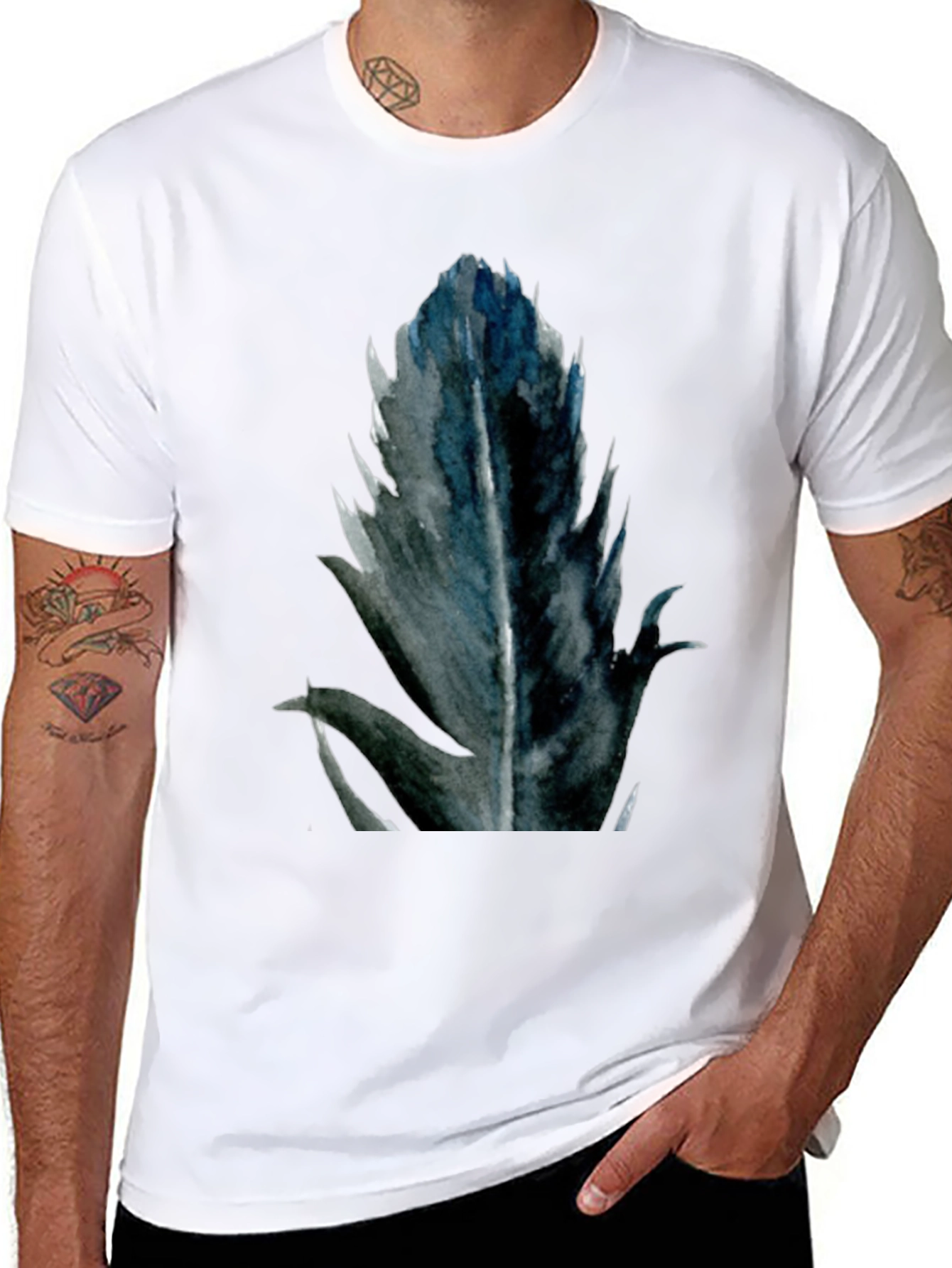 Botanical Leaf Graphic T-Shirt