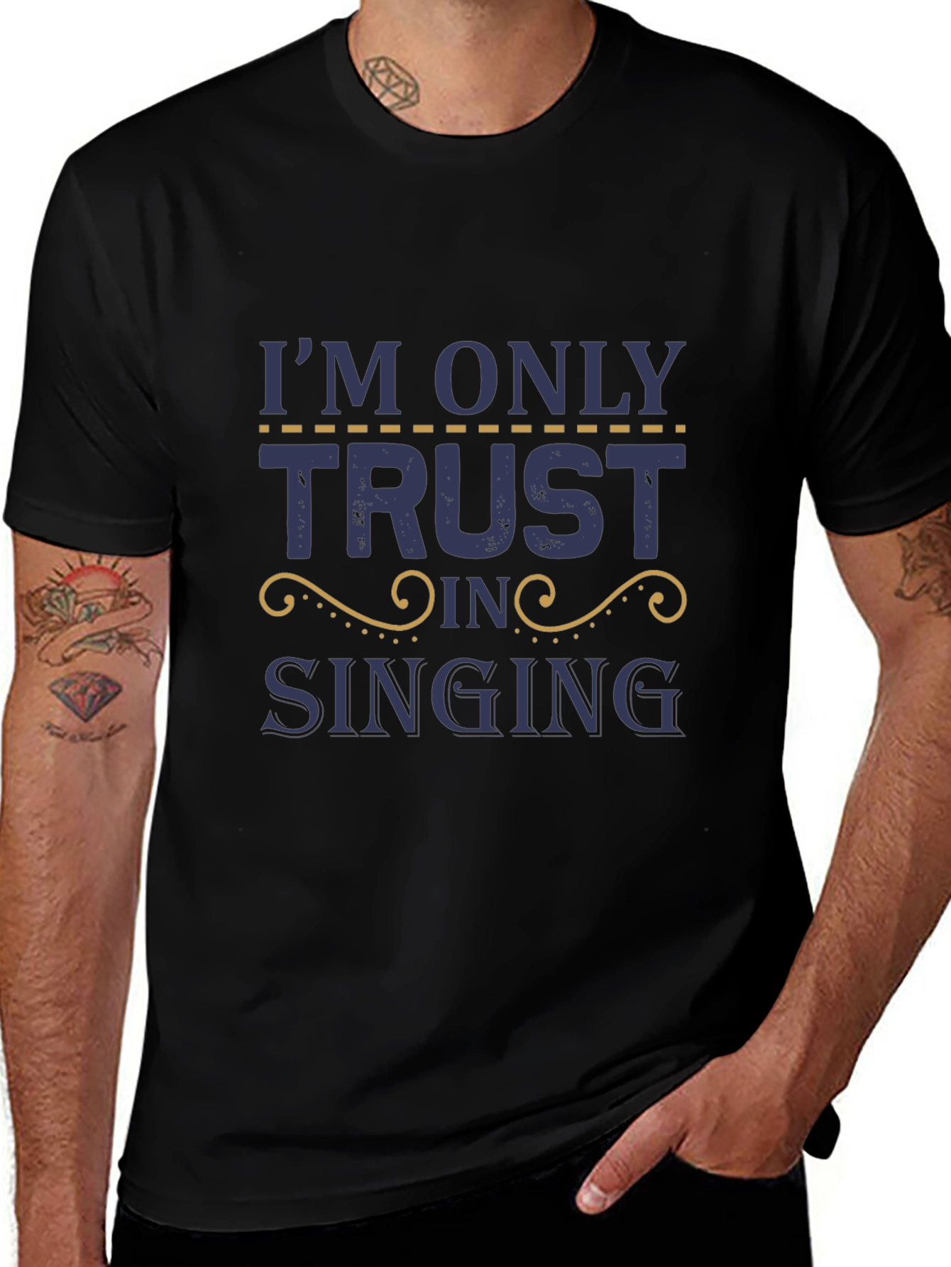 Trust In Singing T-Shirt - Black Cotton Tee