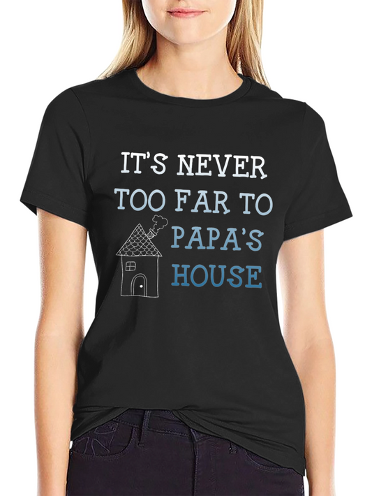 Papas House Graphic Tee - Never Too Far Black Cotton Shirt