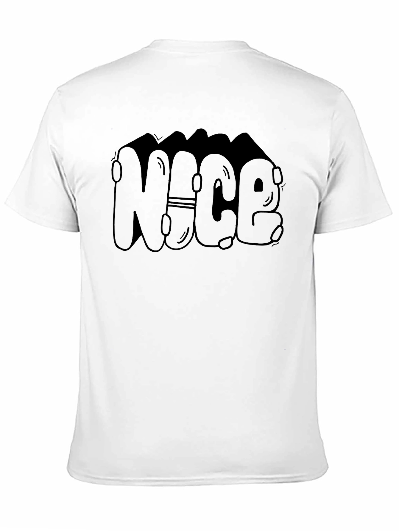 Cool NICE Bubble Letter Black T-Shirt