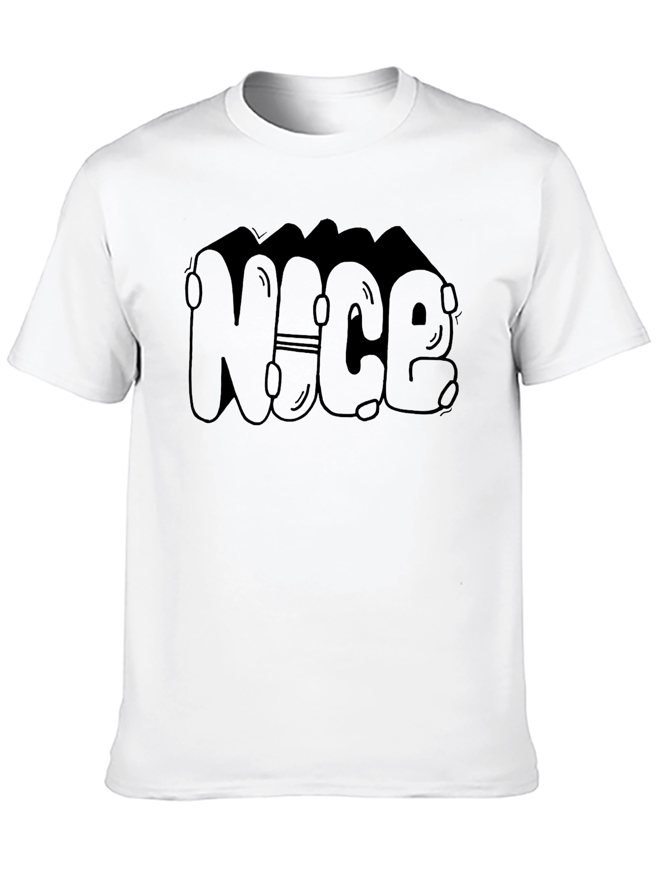 Cool NICE Bubble Letter Black T-Shirt
