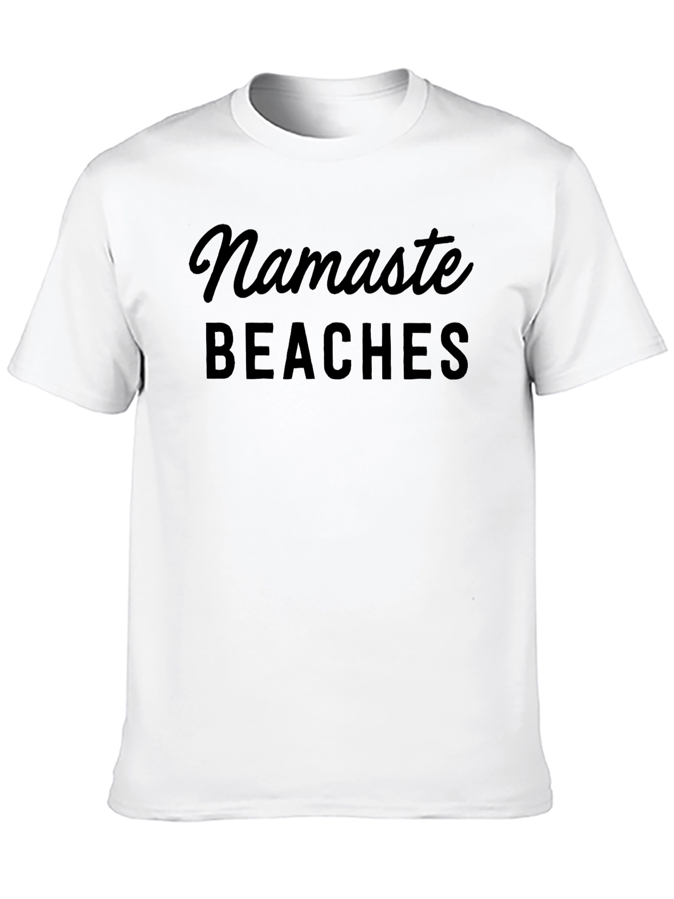 Namaste Beaches Black Graphic T-Shirt
