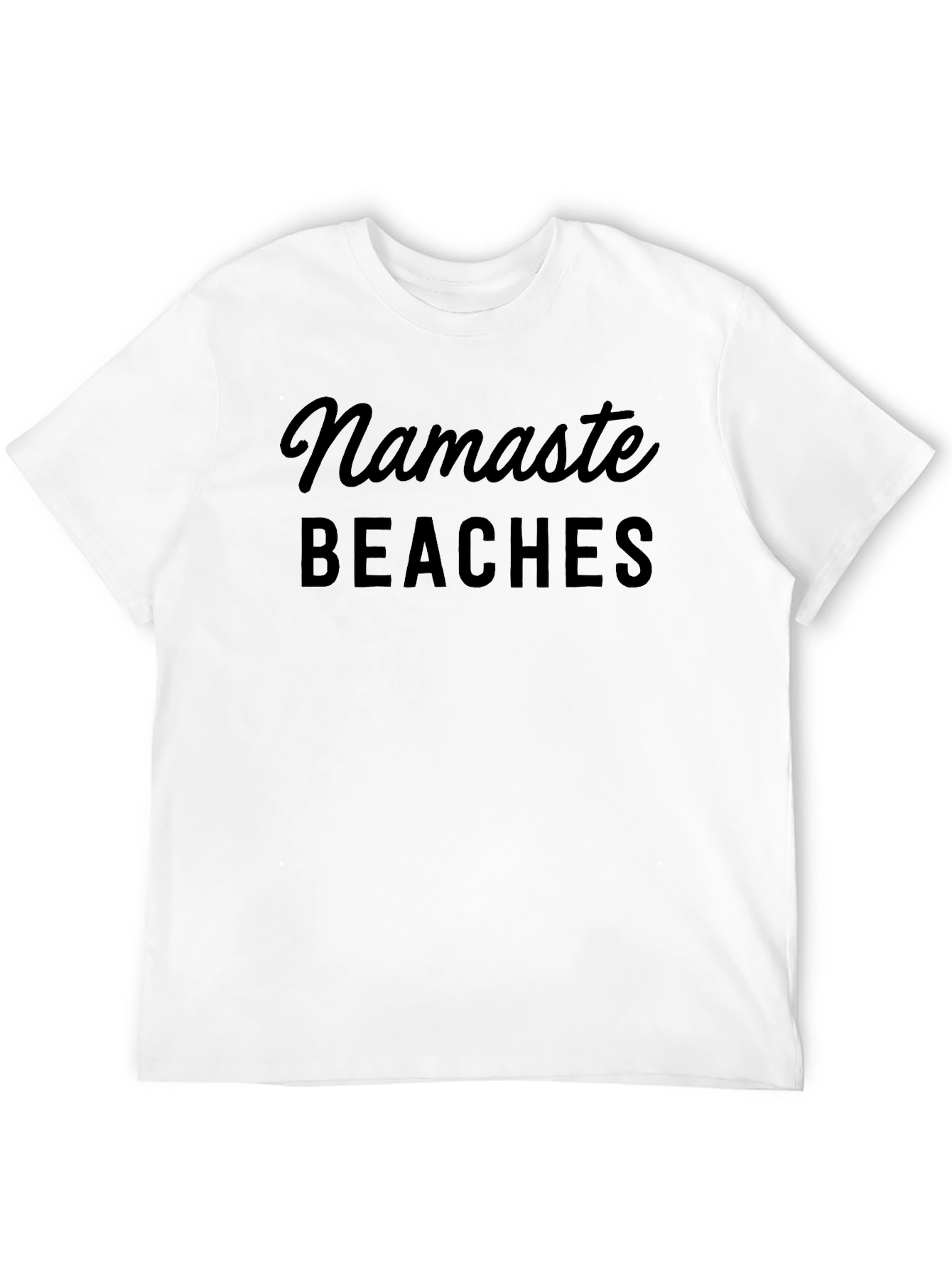 Namaste Beaches Black Graphic T-Shirt
