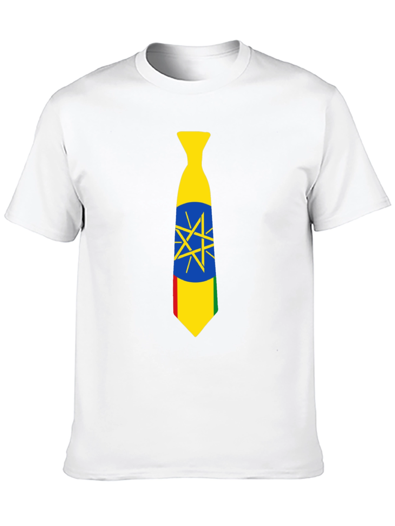 Ethiopian Flag Tie Graphic Tee - Black