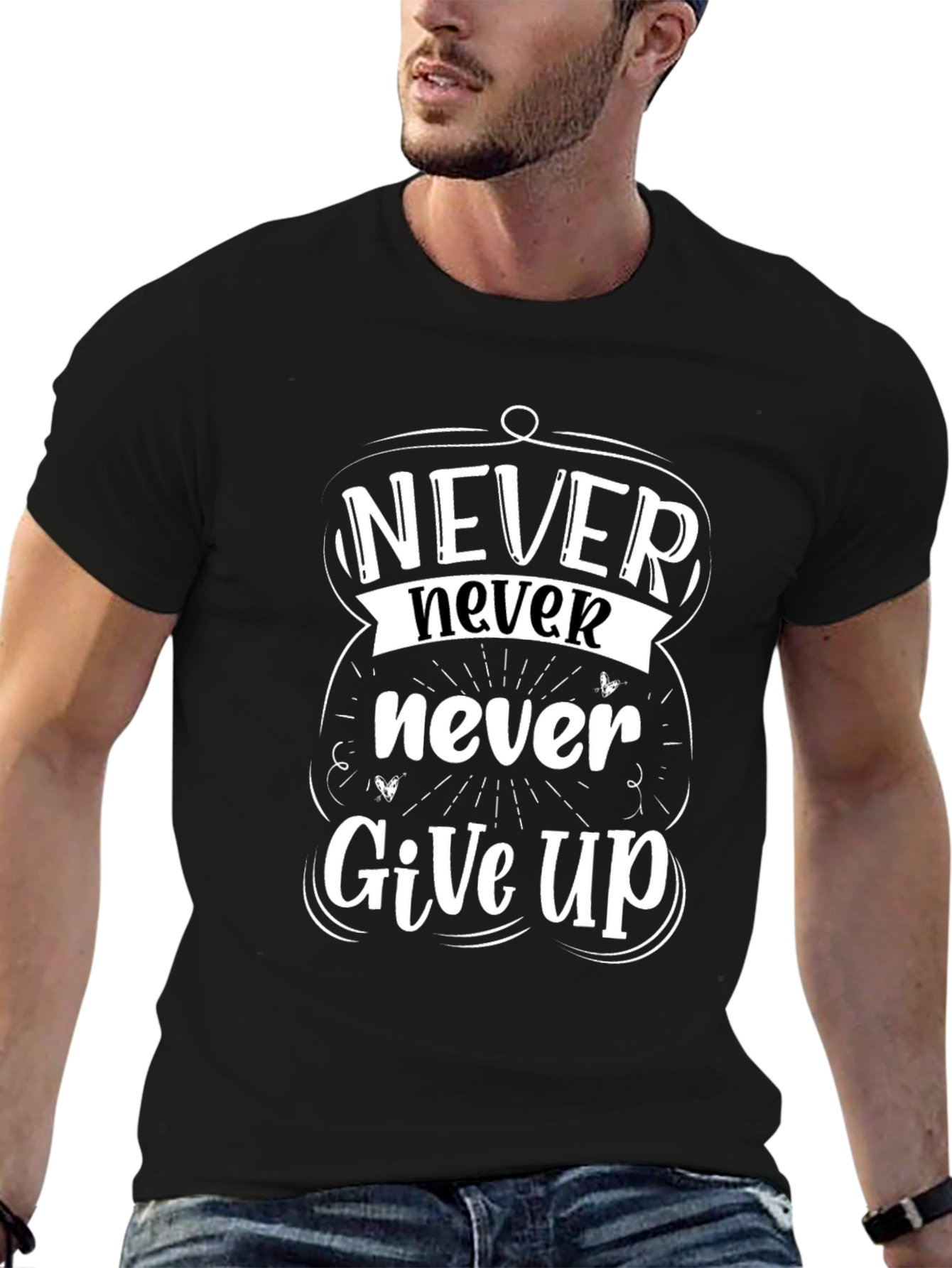 Never Give Up Graphic Tee - Motivational Design