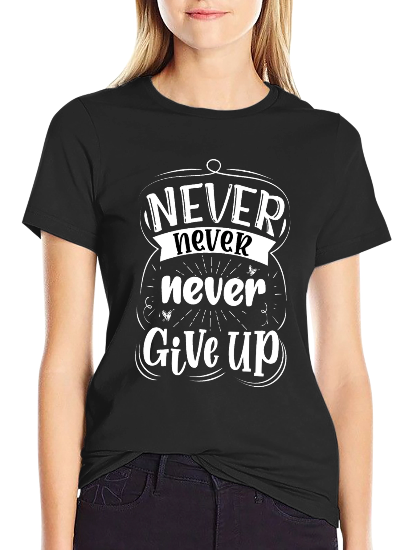 Never Give Up Graphic Tee - Motivational Design