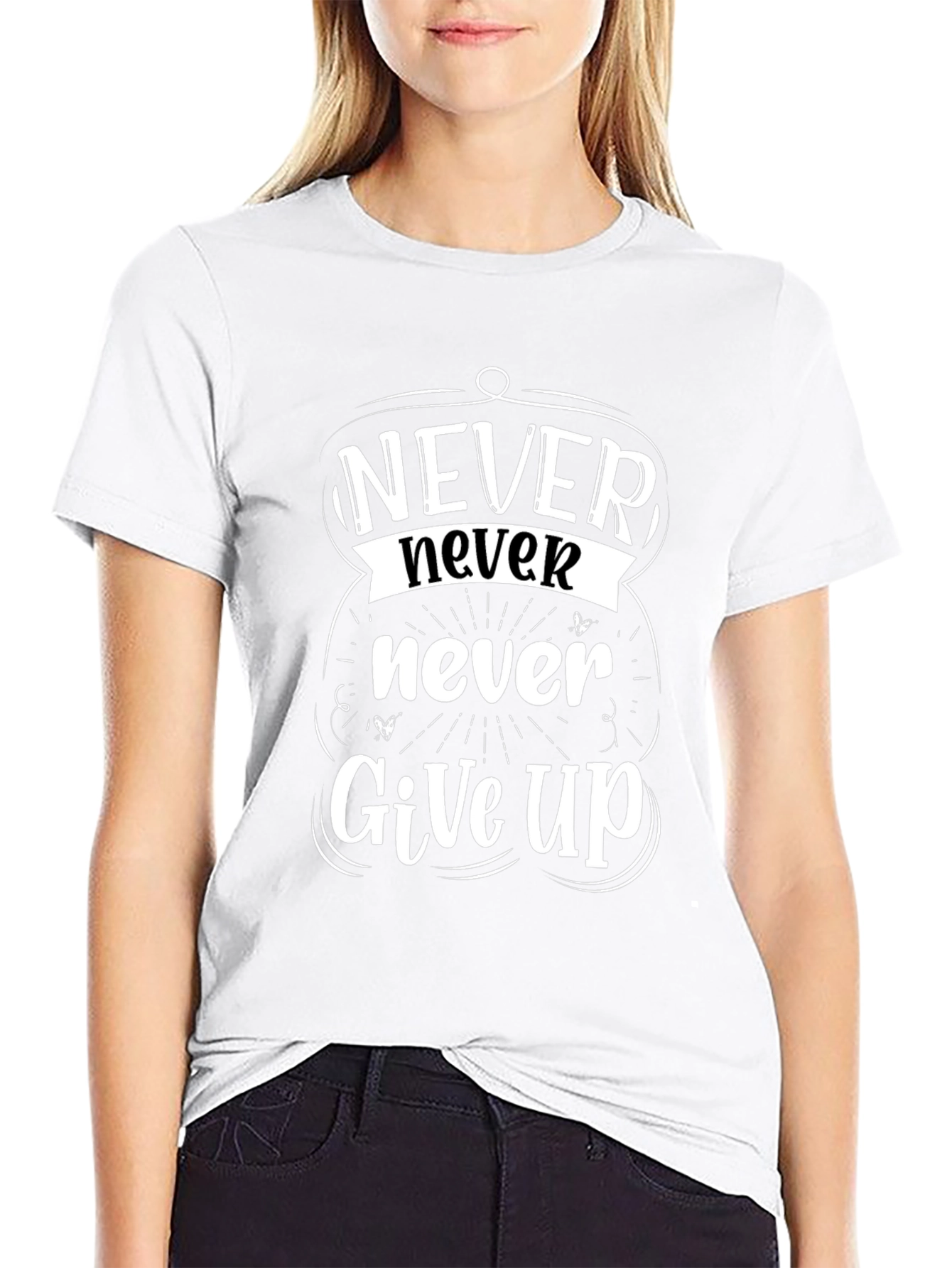 Never Give Up Graphic Tee - Motivational Design