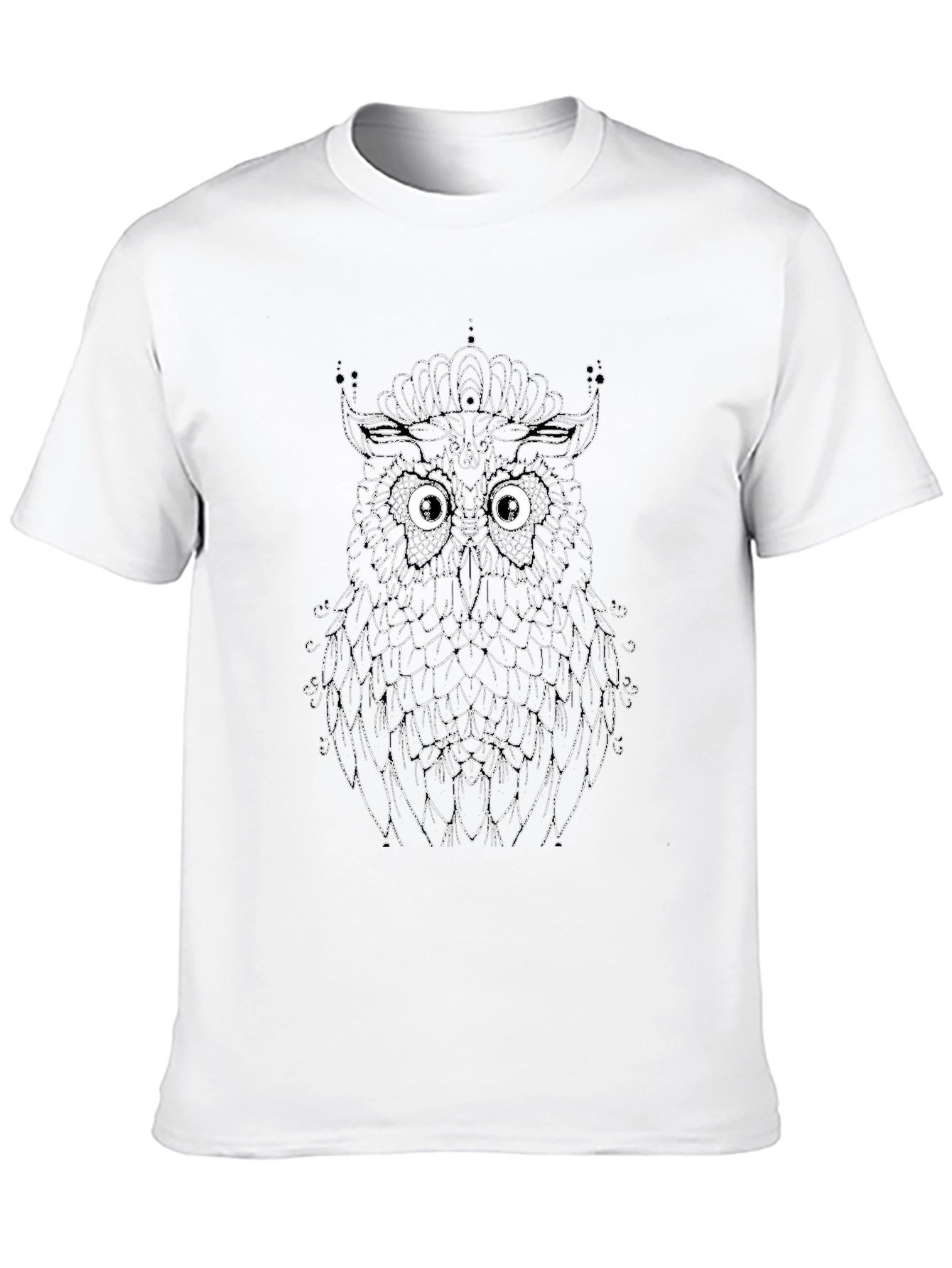 Owl Graphic Print Black T-Shirt