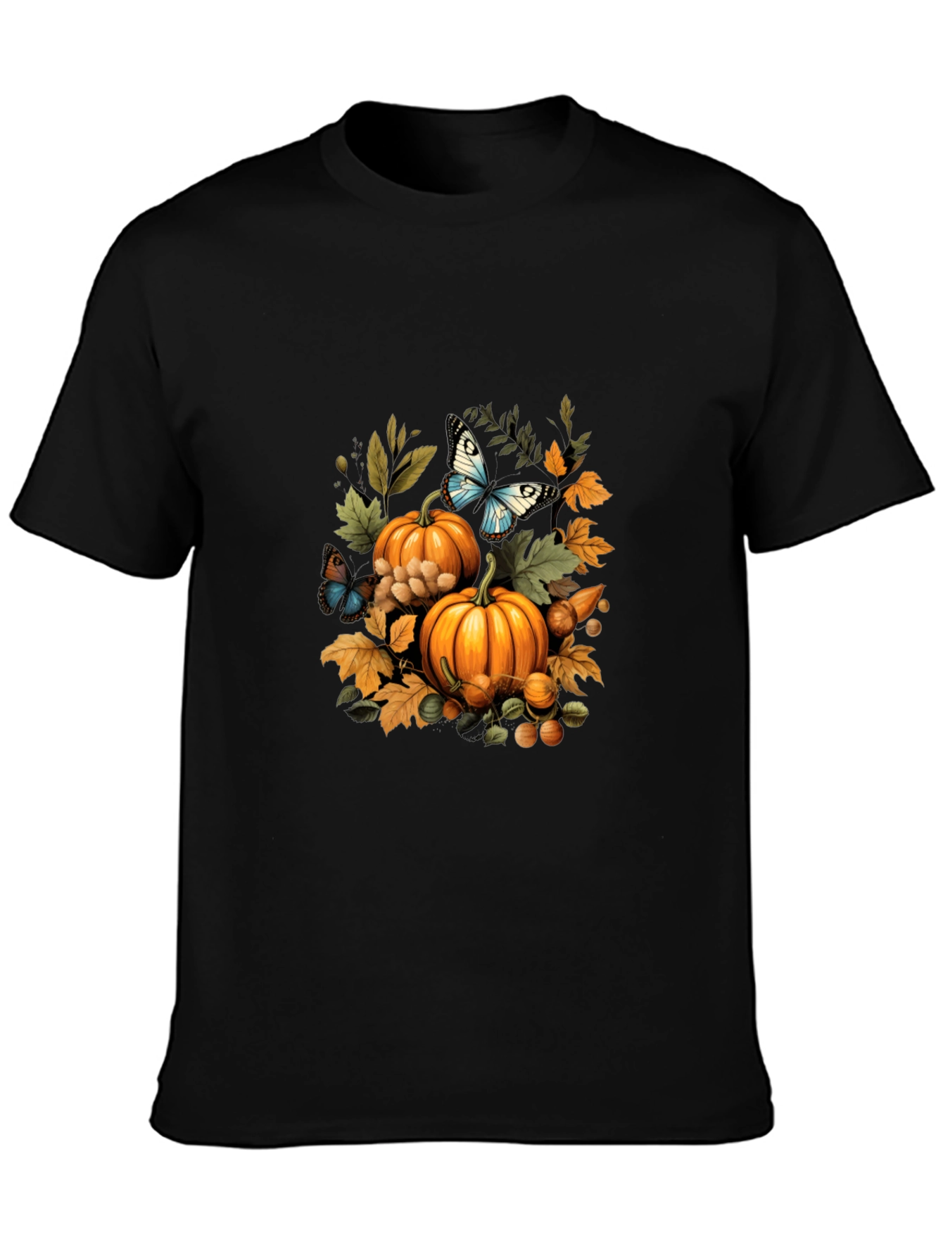Autumn Harvest T-Shirt: Pumpkins & Butterflies