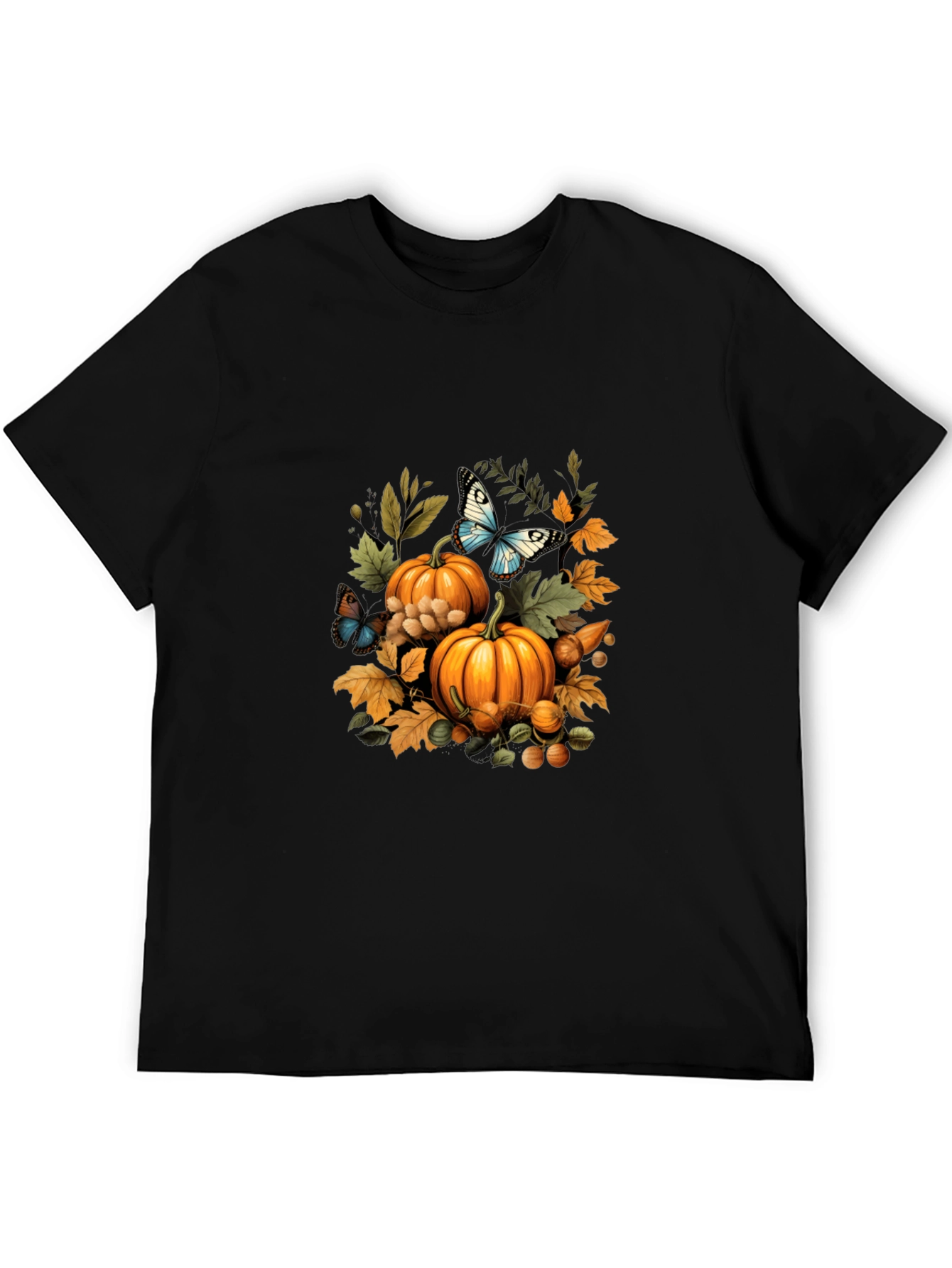 Autumn Harvest T-Shirt: Pumpkins & Butterflies